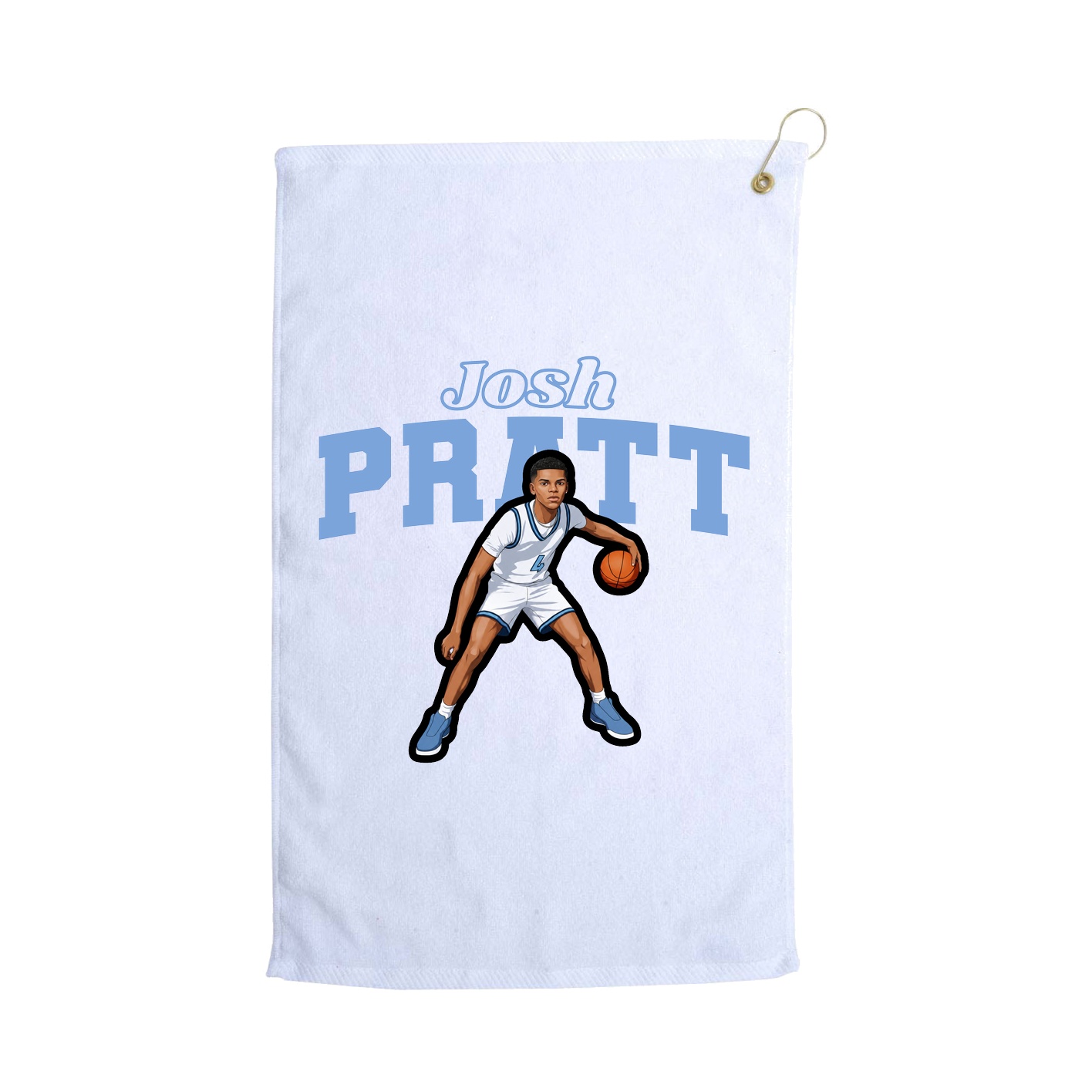 Golf Towel — Name Arch in White