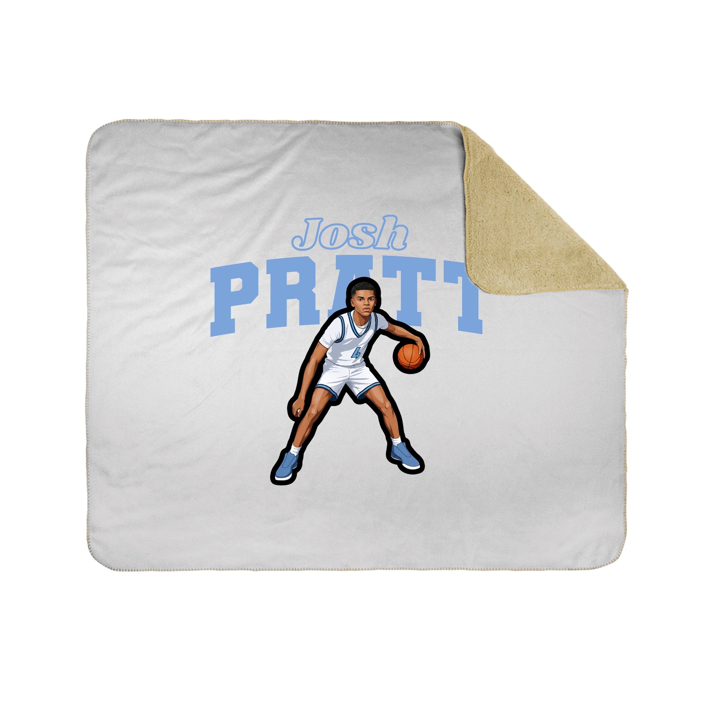 Throw Blanket — Name Arch in White