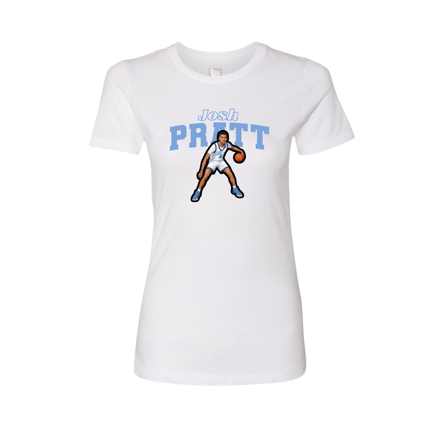 Fitted Women's Tee — Name Arch in White