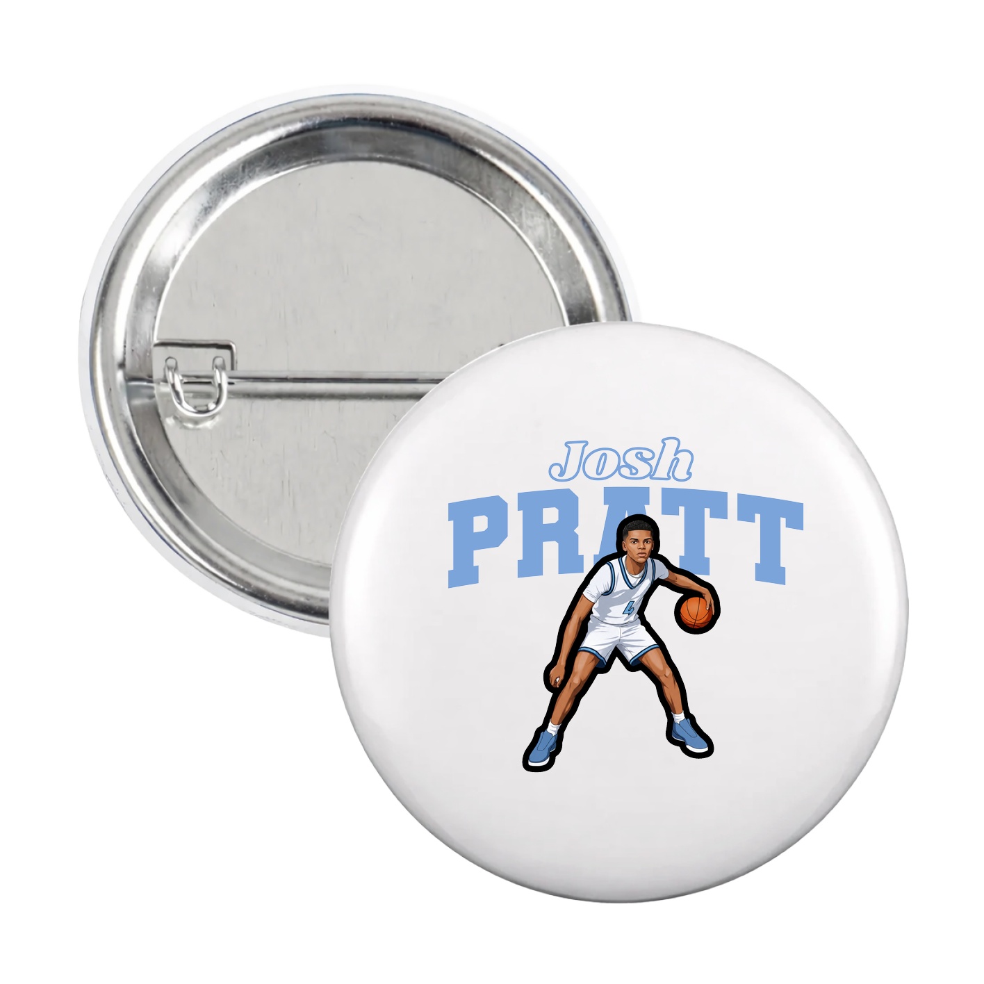 Game Day Button — Name Arch in White