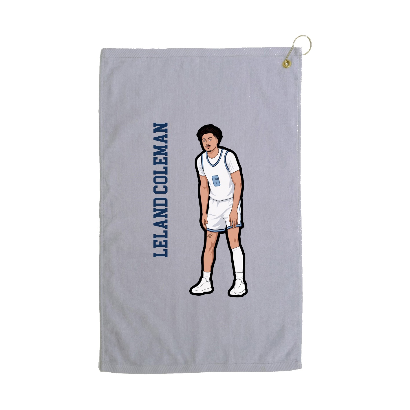 Golf Towel — Name Vertical in Grey