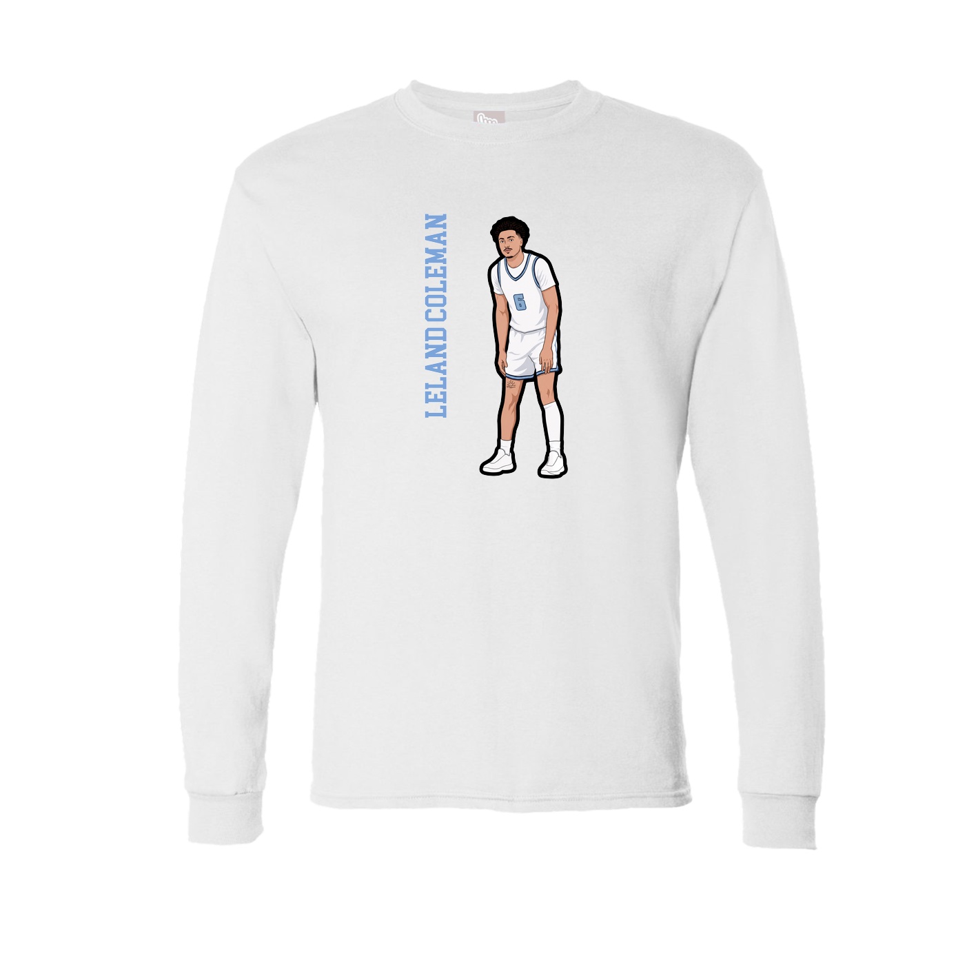 Long Sleeve Tee — Name Vertical in White
