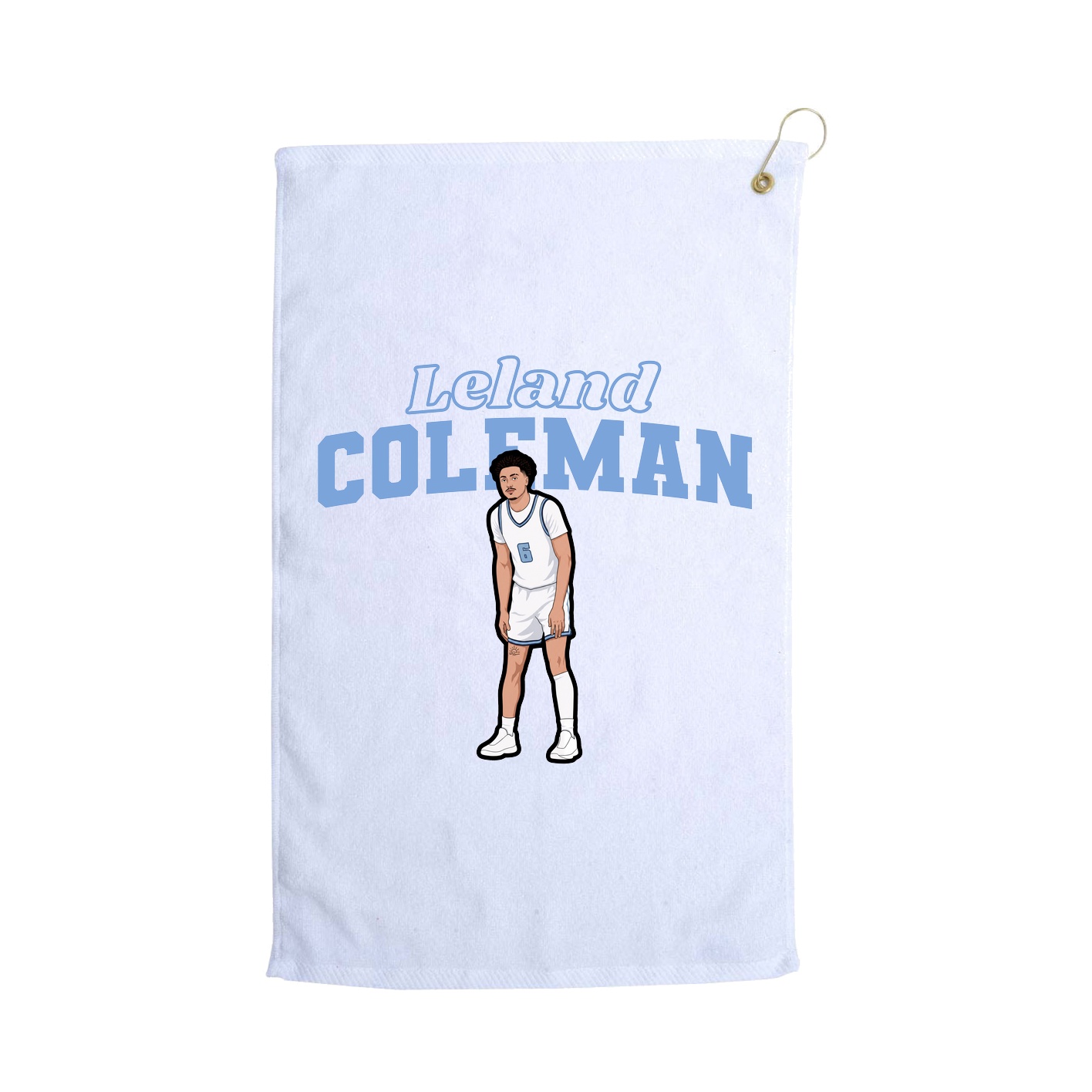 Golf Towel — Name Arch in White