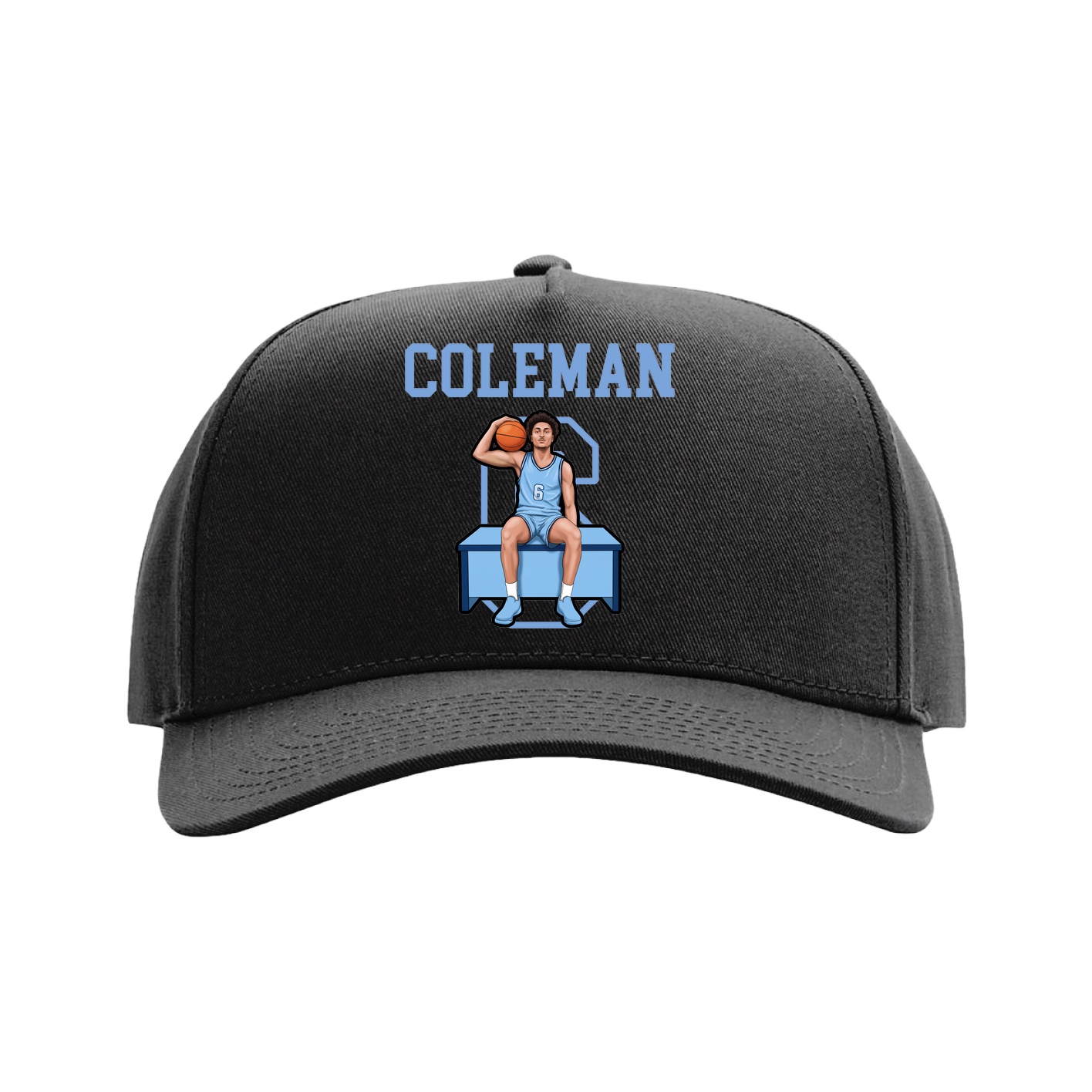 Full Fabric Five-Panel Champ Cap — Shirsey in Black