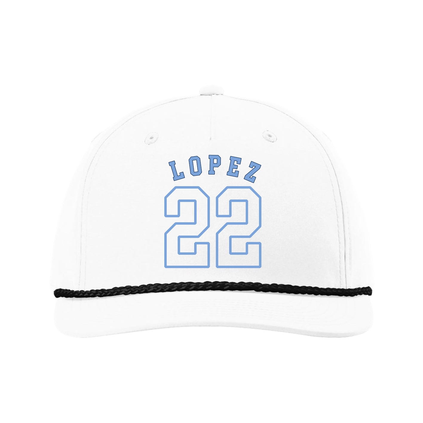 Five-Panel Classic Rope Cap — Shirsey Arch in White