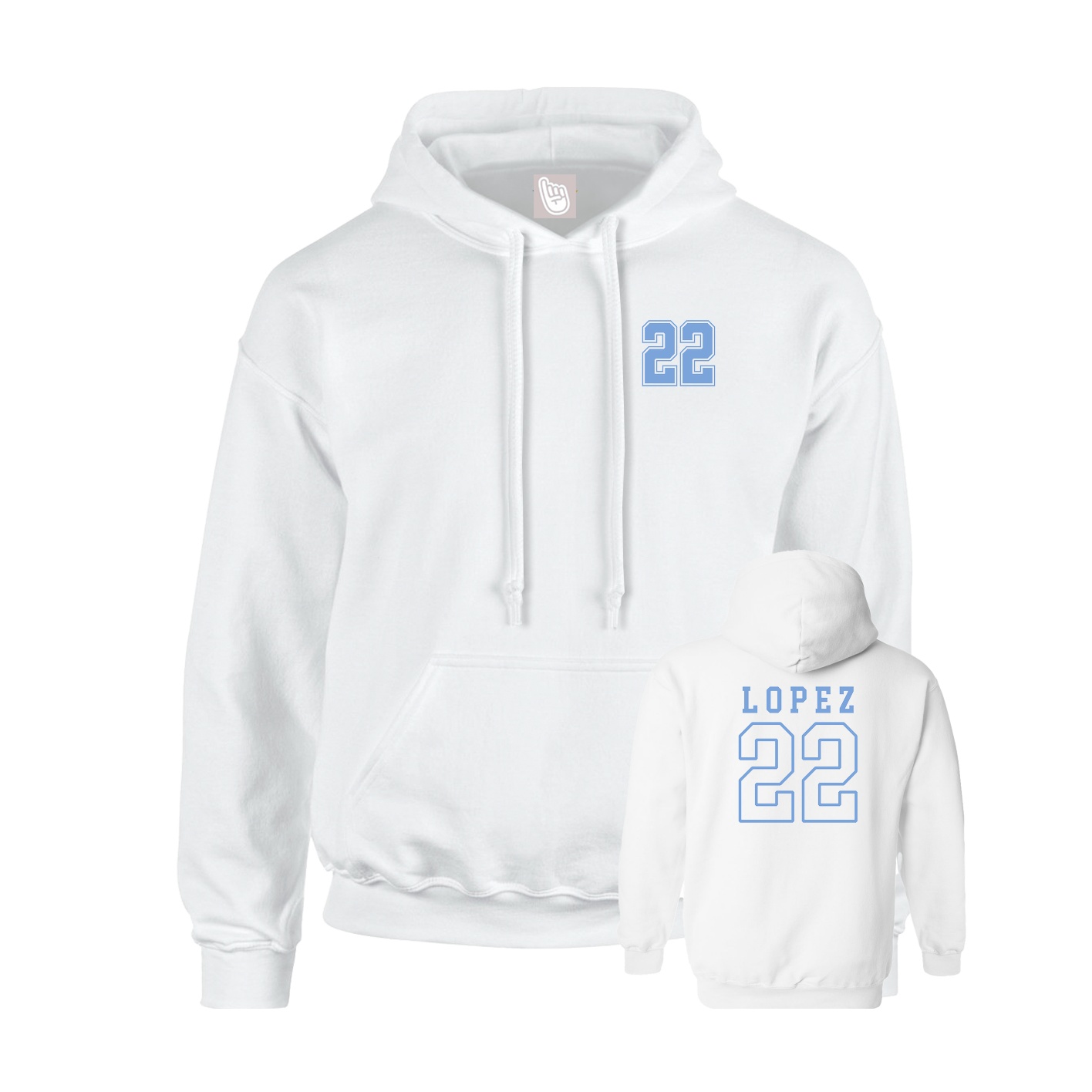 Hoodie — Chest Back in White
