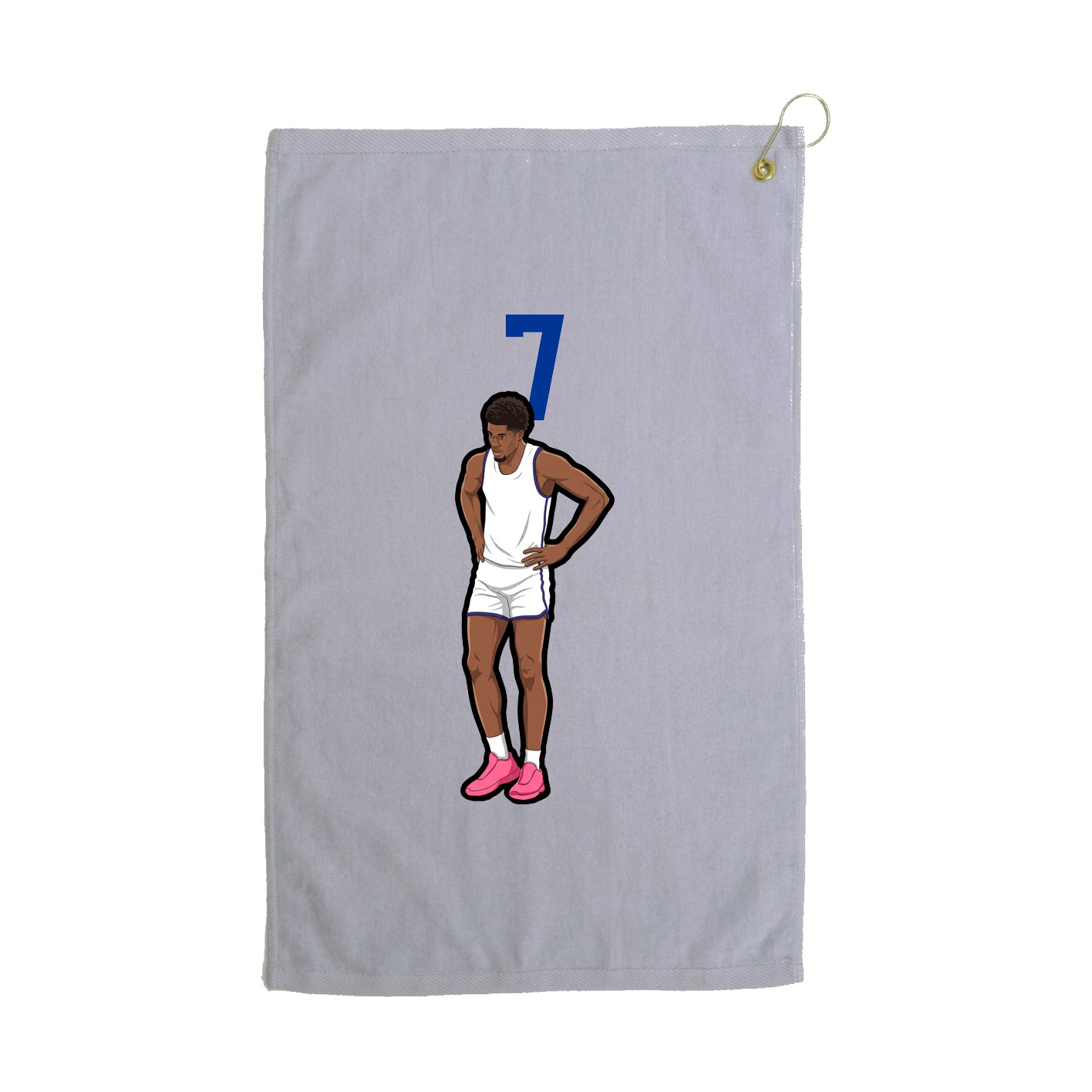 Golf Towel — Number Top in Grey