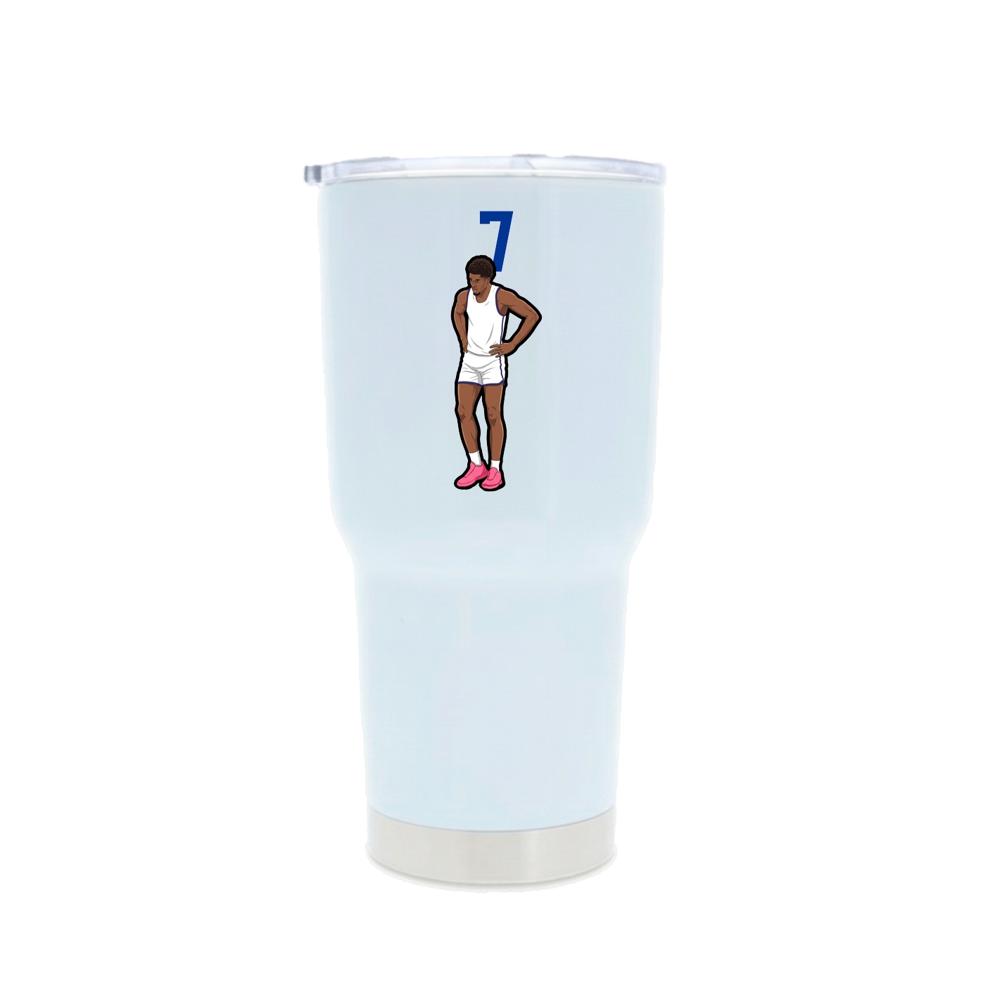 30oz Stainless Steel Tumbler — Number Top in White