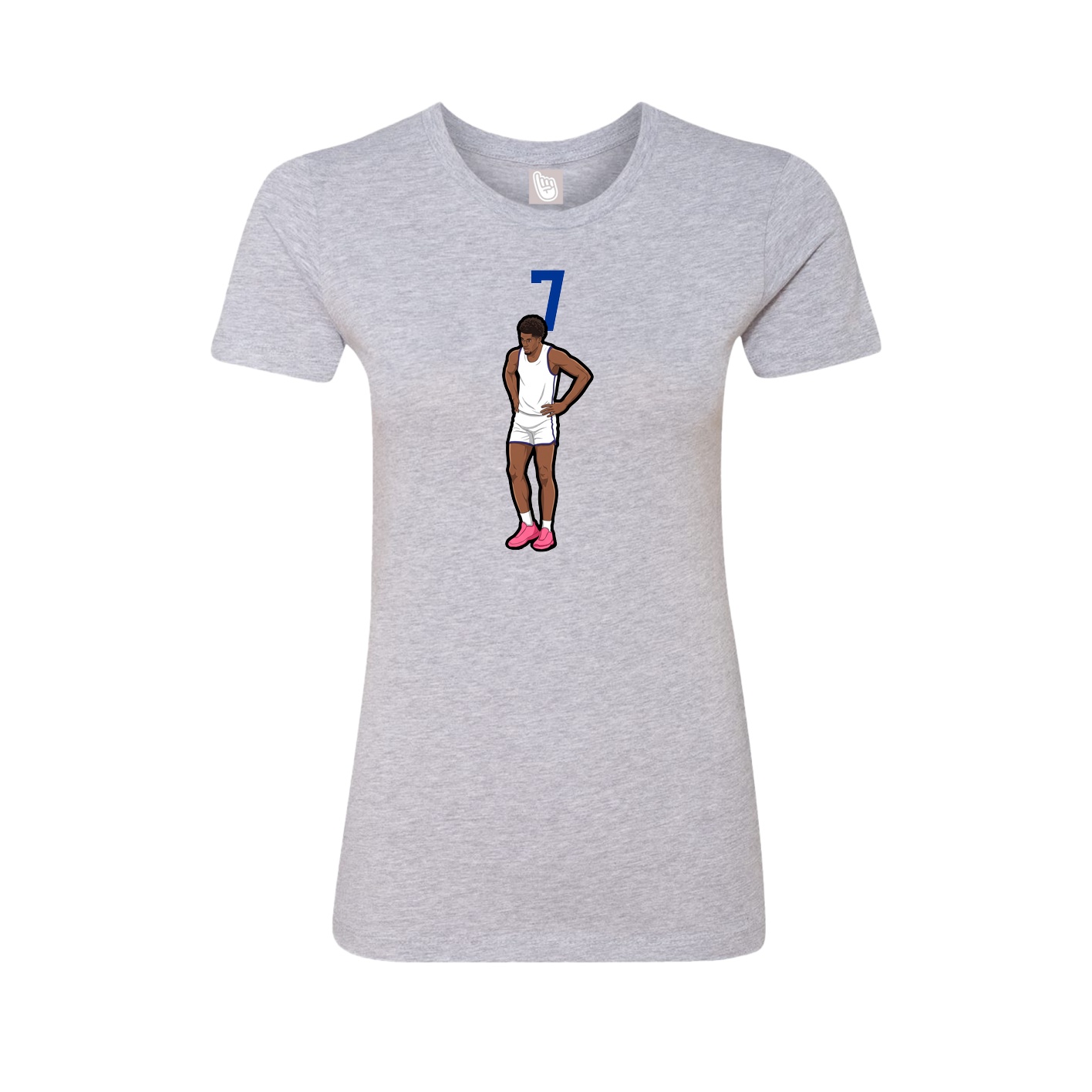 Fitted Women's Tee — Number Top in Grey