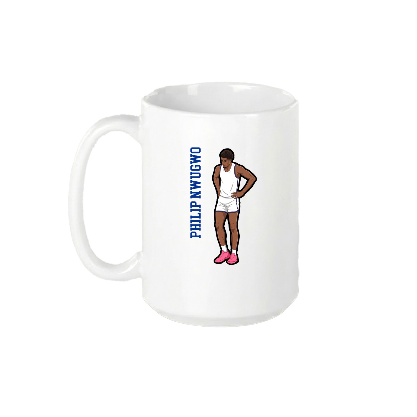 15oz Coffee Mug — Name Vertical in White