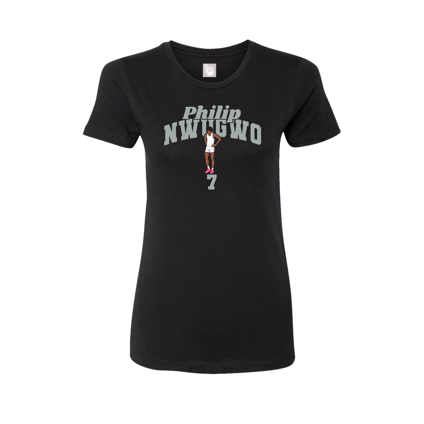 Fitted Women's Tee — Signature Arch in Black