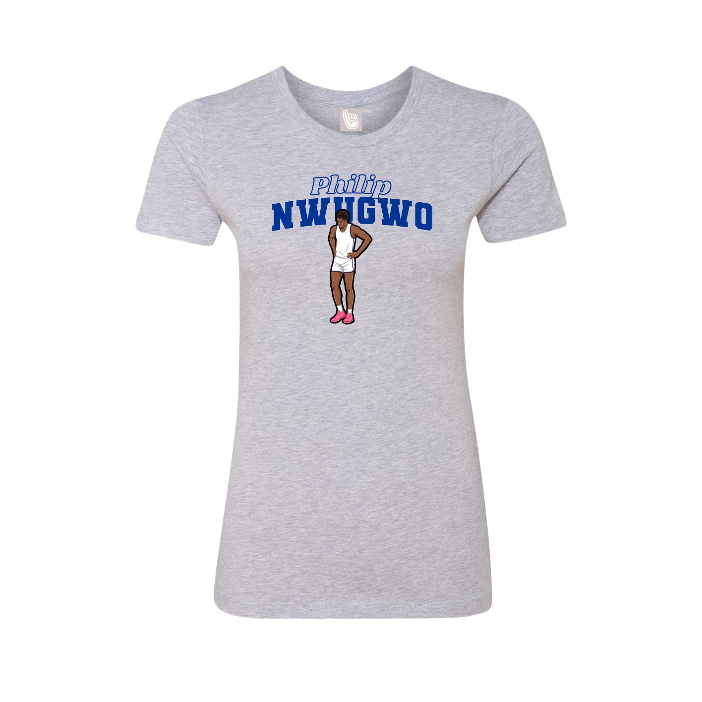 Fitted Women's Tee — Name Arch in Grey