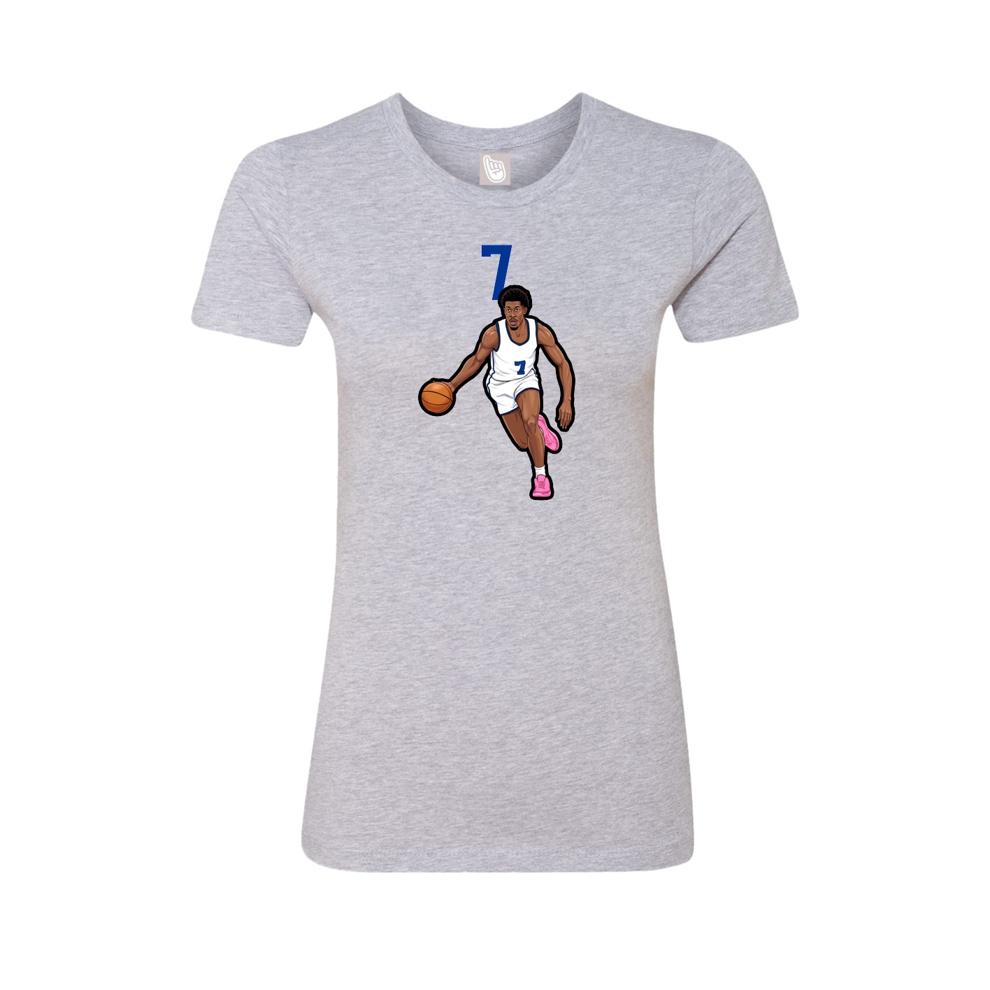 Fitted Women's Tee — Number Top in Grey