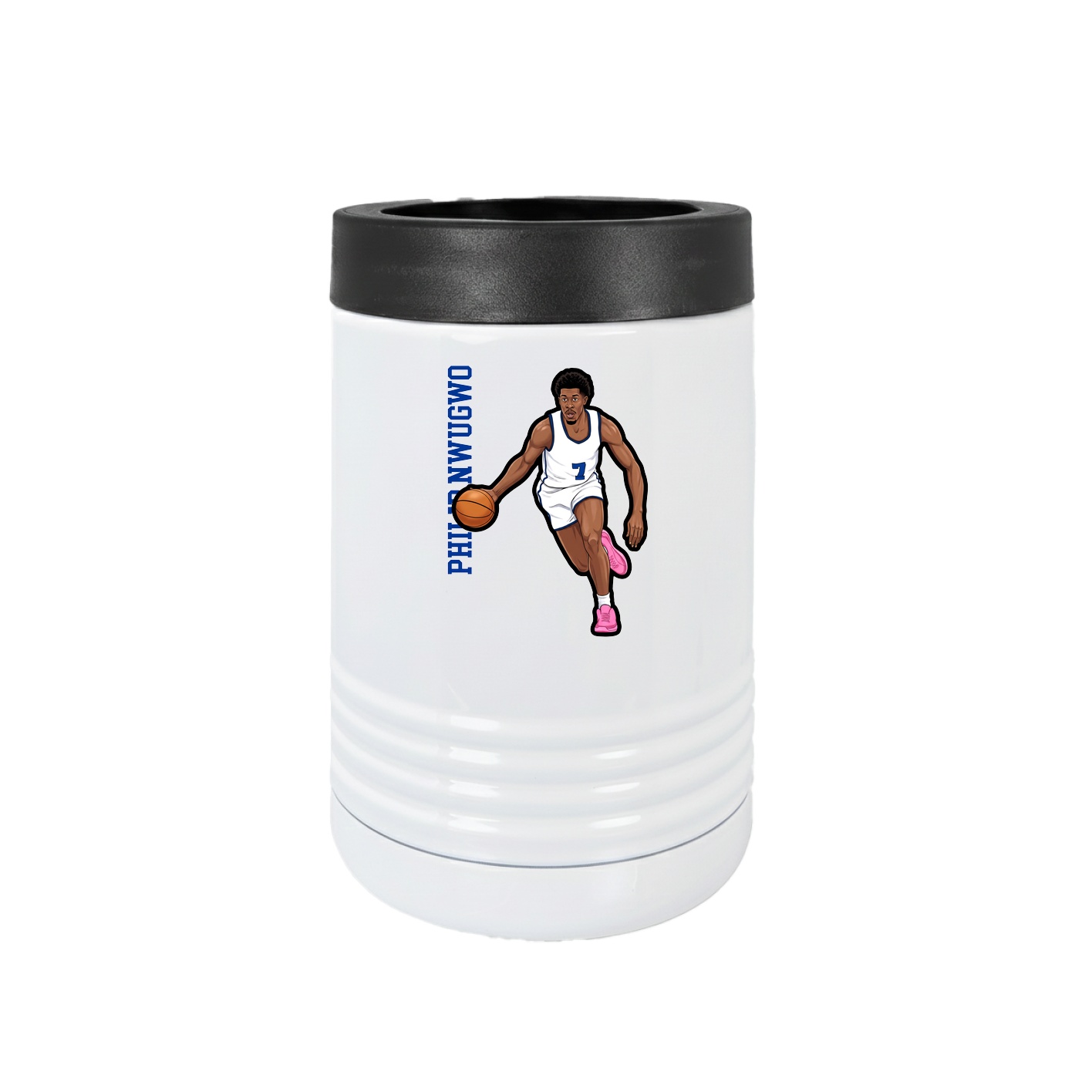 Beverage Holder — Name Vertical in White