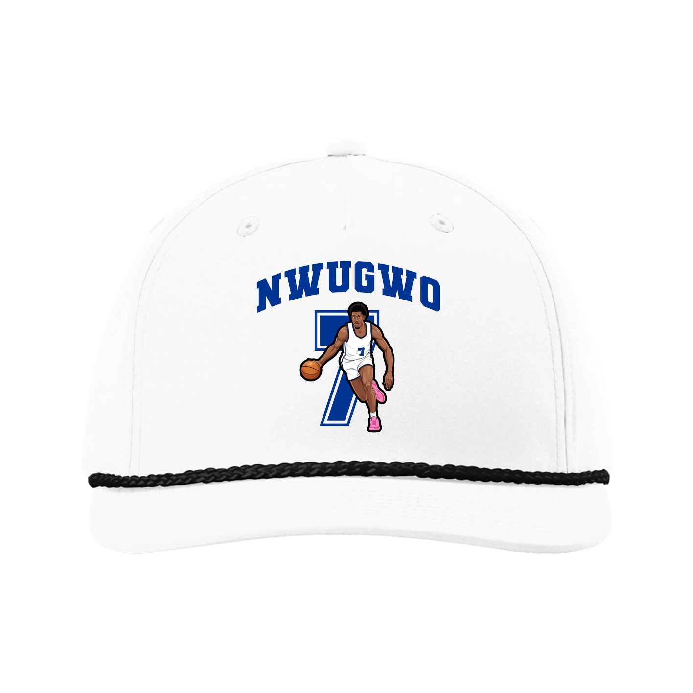 Five-Panel Classic Rope Cap — Number in White