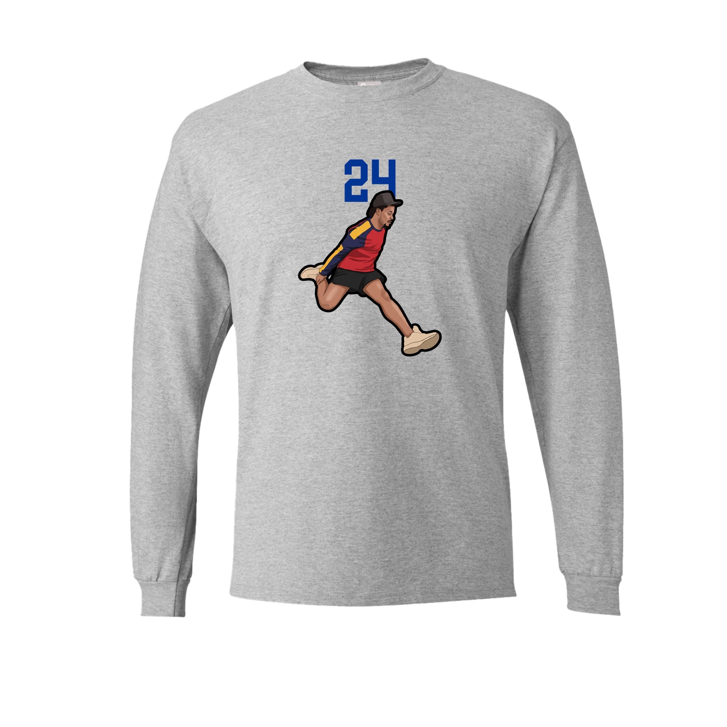 Long Sleeve Tee — Number Top in Grey