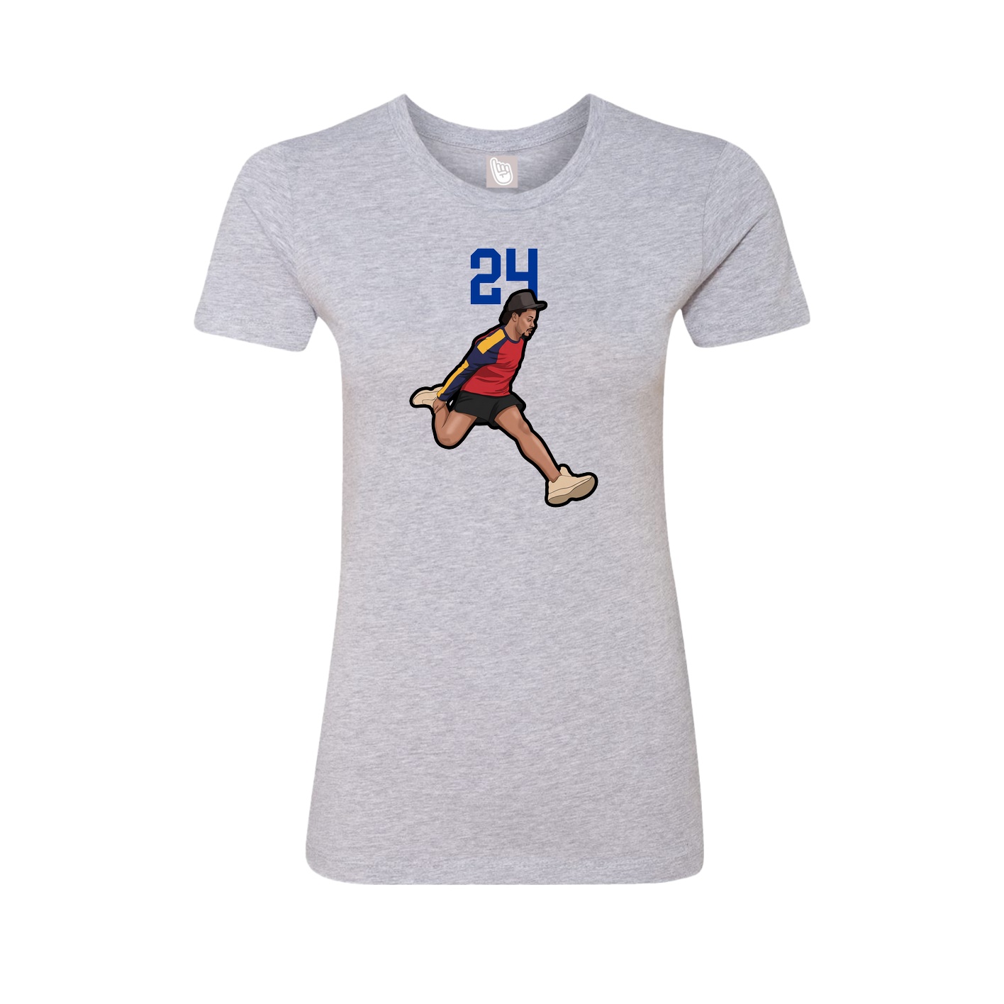 Fitted Women's Tee — Number Top in Grey