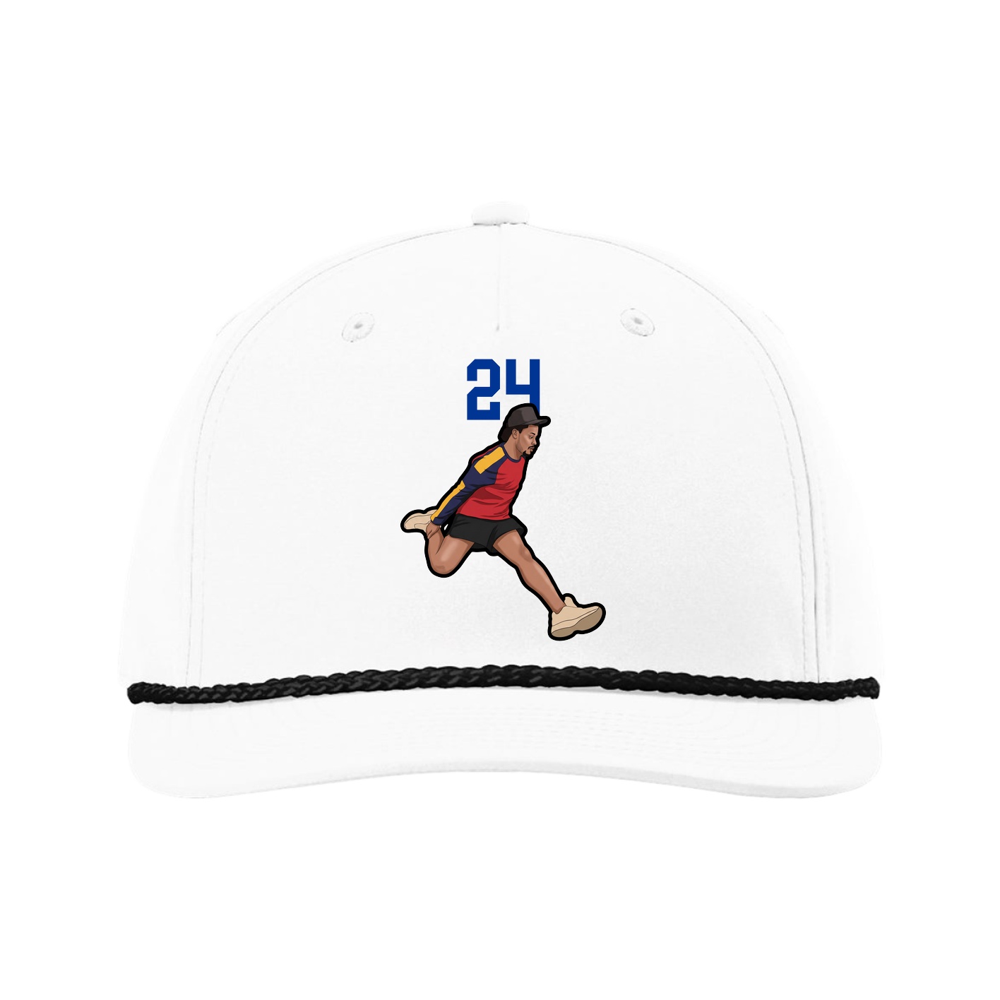 Five-Panel Classic Rope Cap — Number Top in White