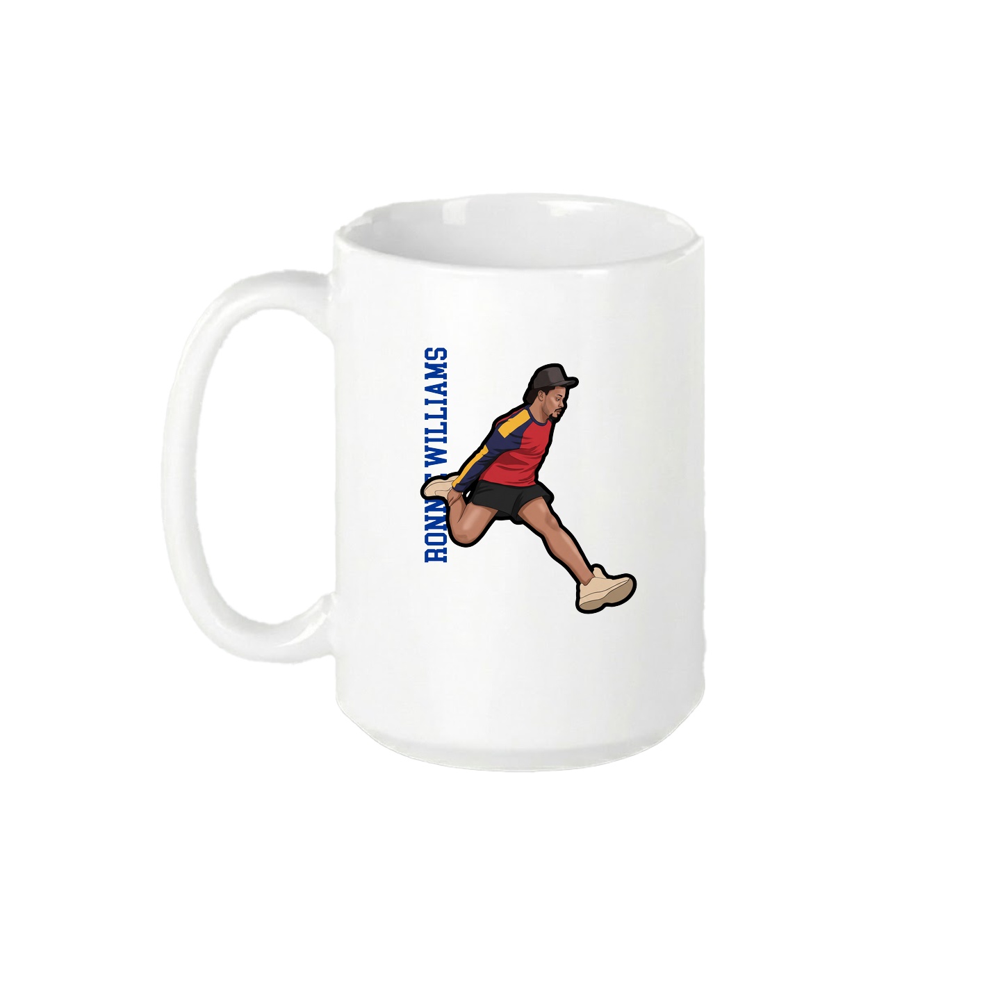 15oz Coffee Mug — Name Vertical in White