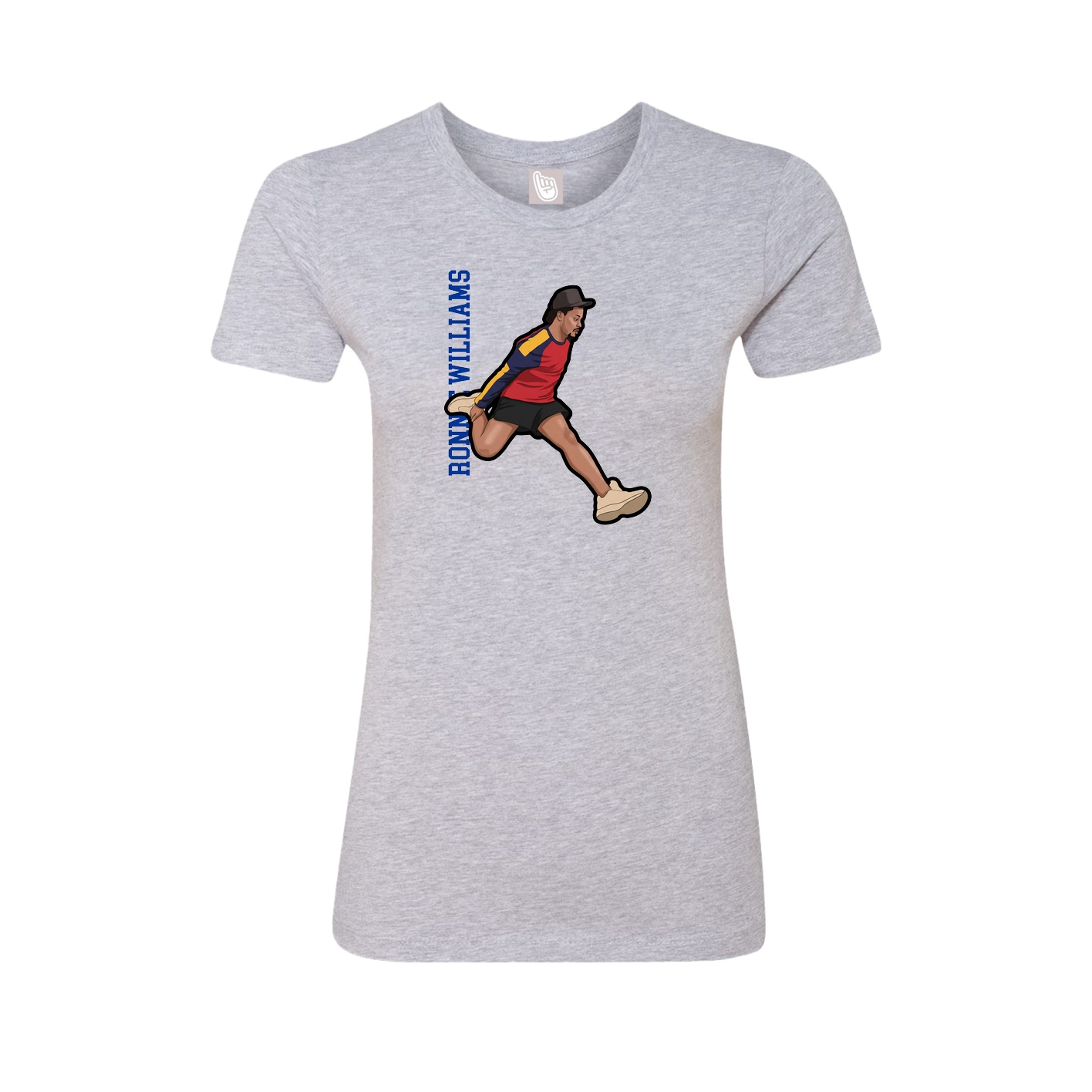 Fitted Women's Tee — Name Vertical in Grey