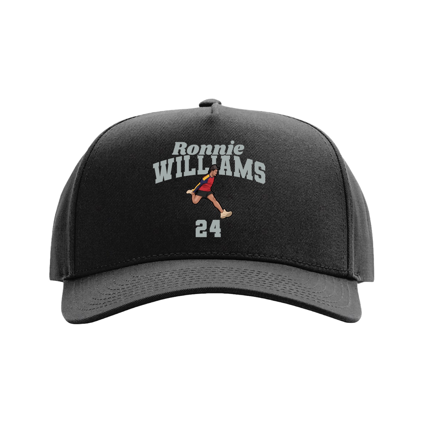 Full Fabric Five-Panel Champ Cap — Signature Arch in Black