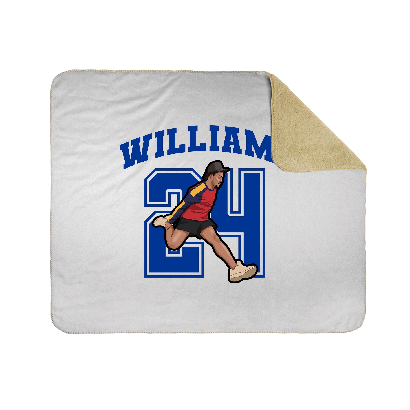 Throw Blanket — Number in White