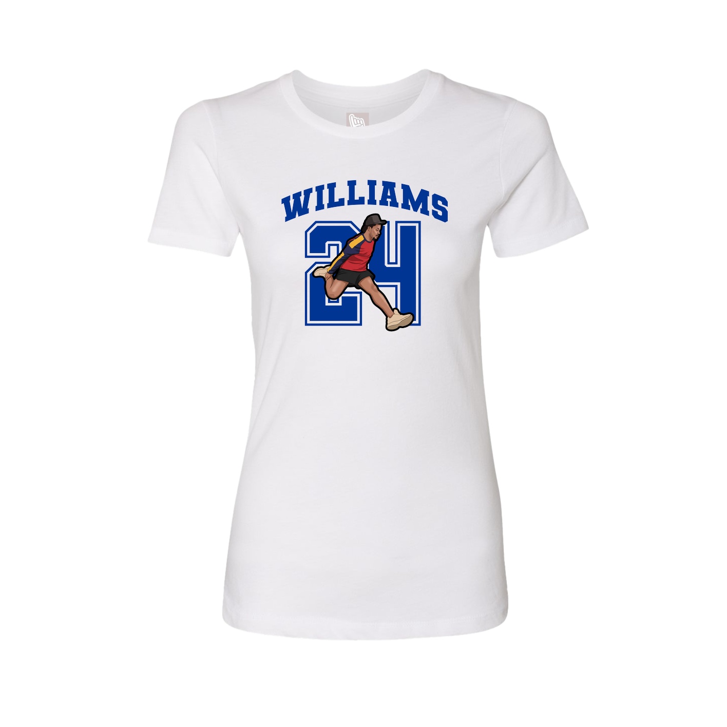 Fitted Women's Tee — Number in White