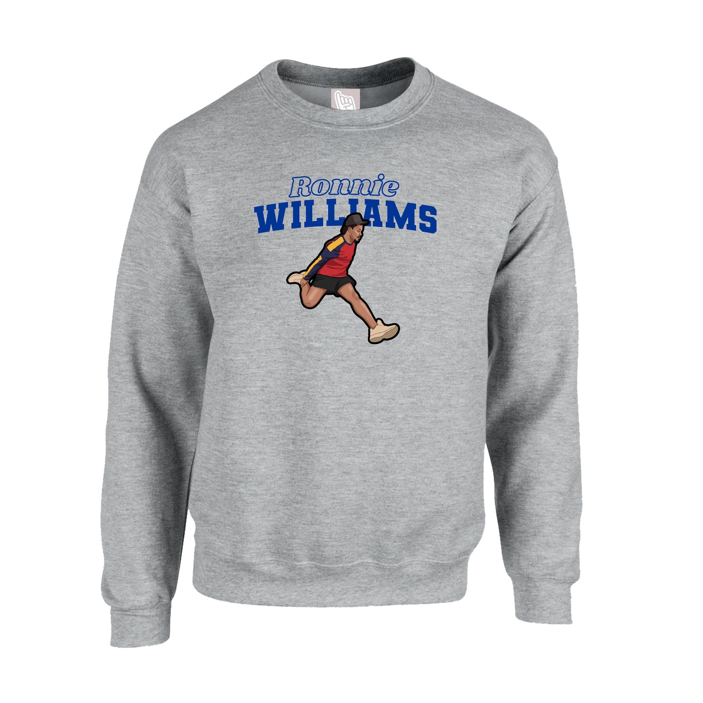 Fleece Crew — Name Arch in Grey
