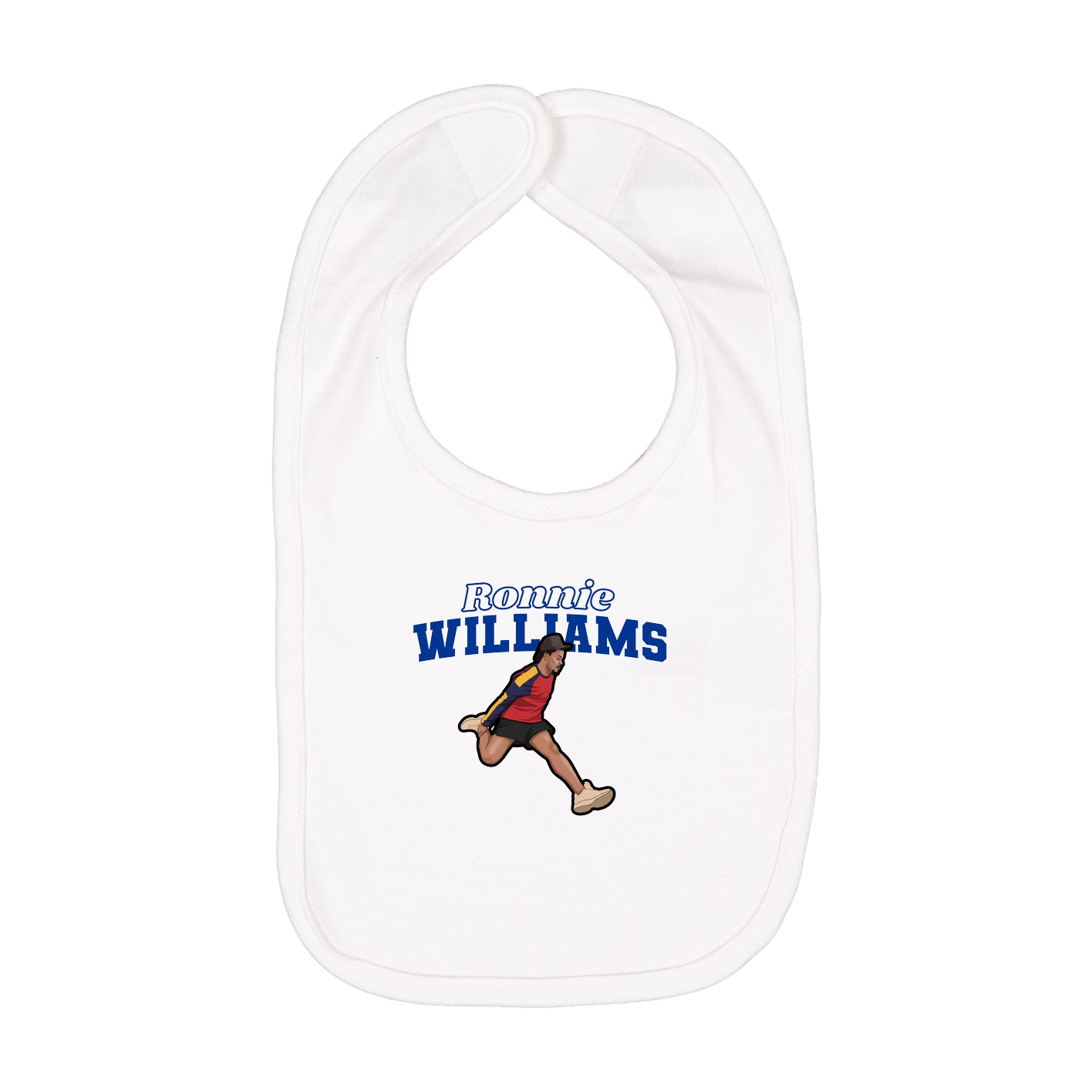 Infant Bib — Name Arch in White