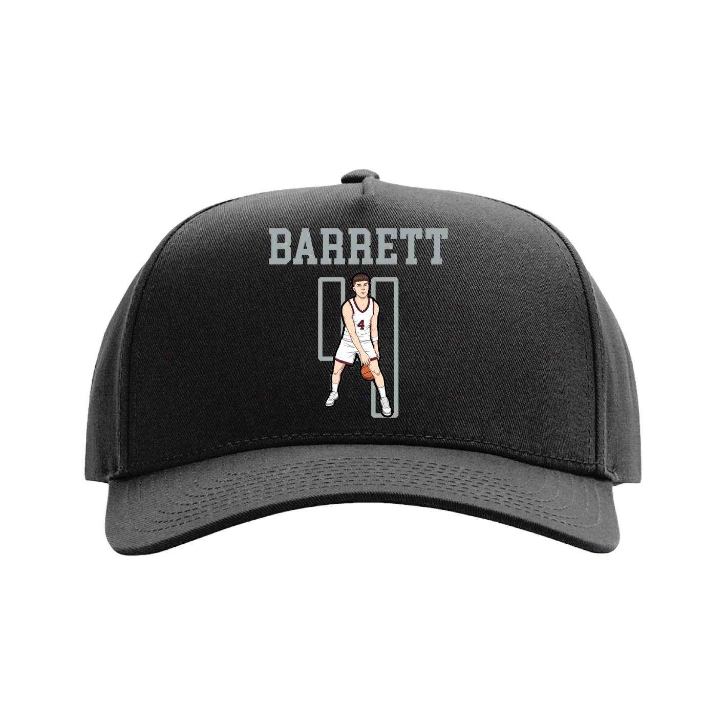 Full Fabric Five-Panel Champ Cap — Shirsey in Black