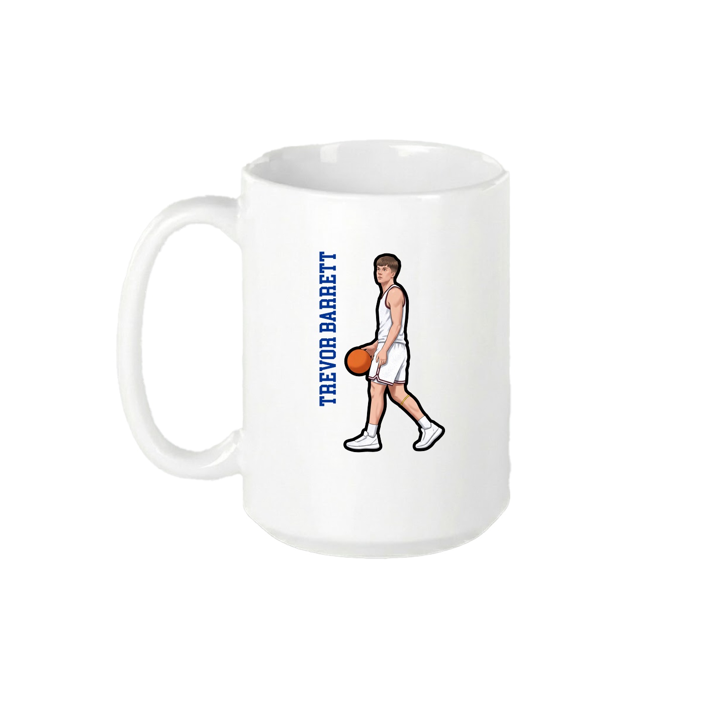 15oz Coffee Mug — Name Vertical in White