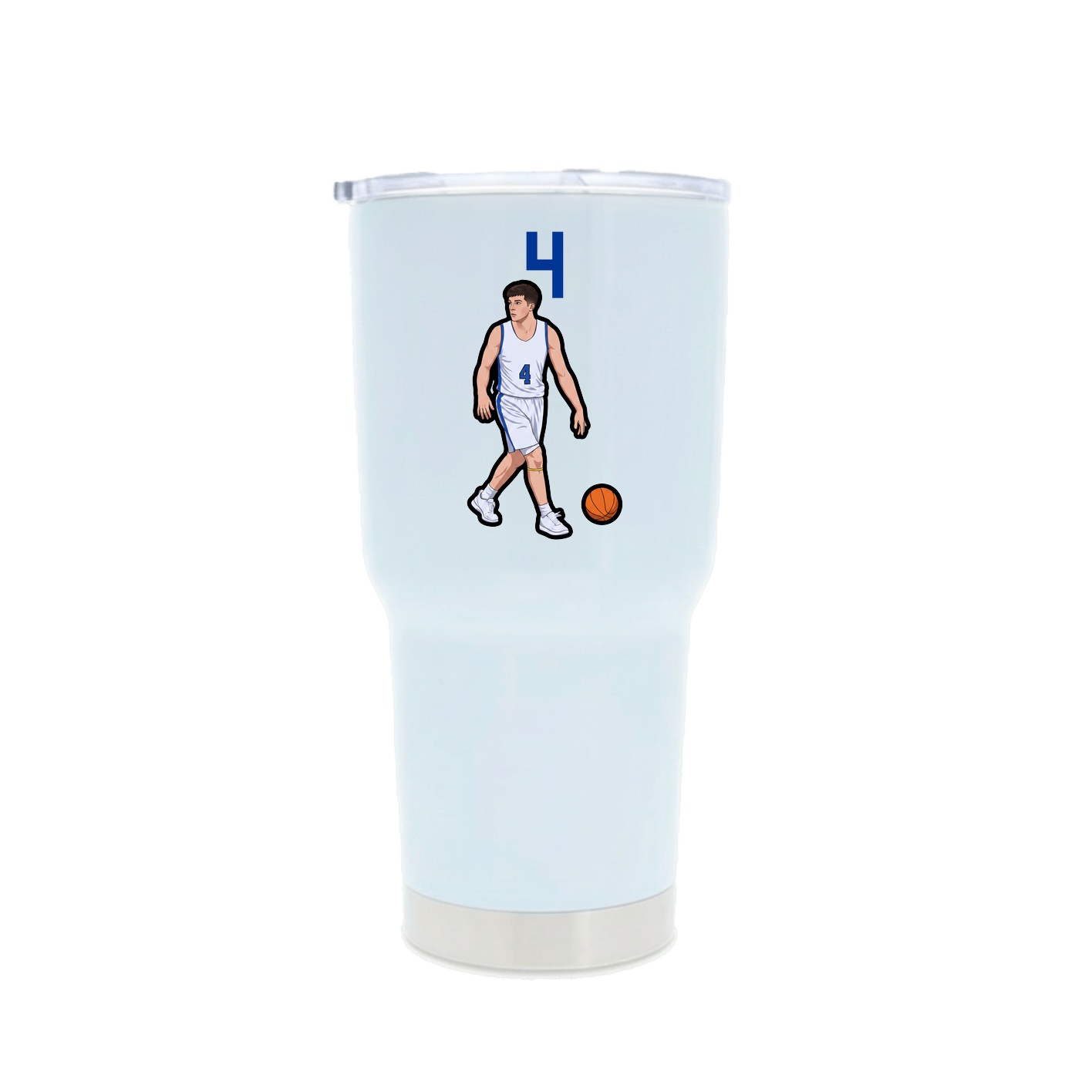 30oz Stainless Steel Tumbler — Number Top in White