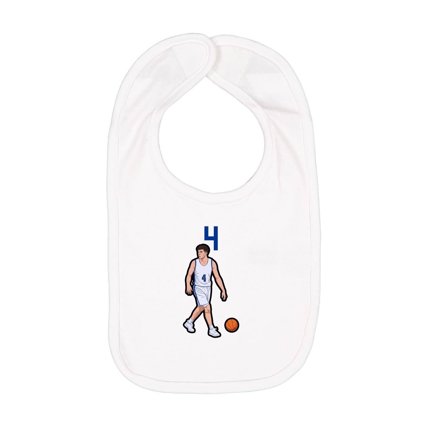 Infant Bib — Number Top in White