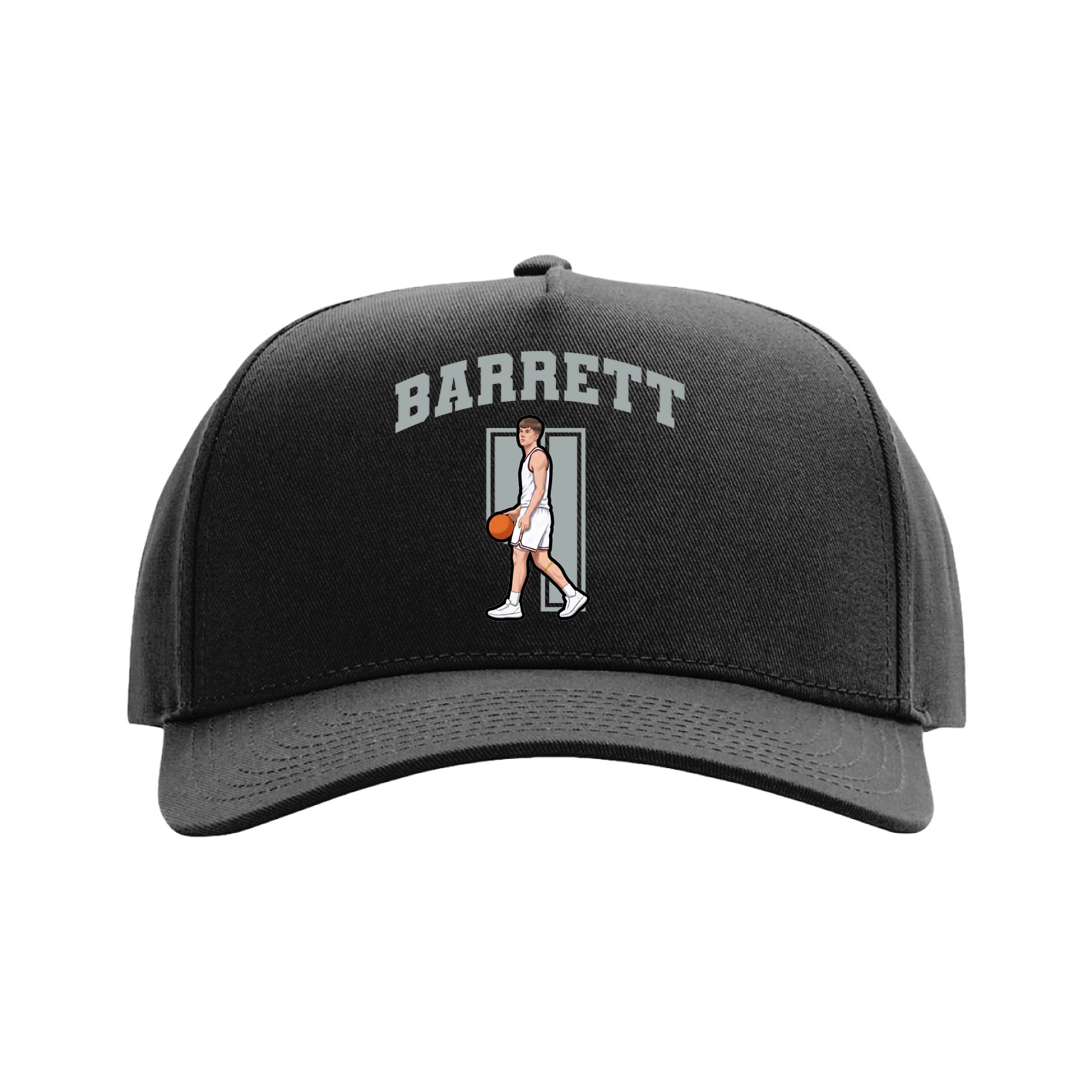 Full Fabric Five-Panel Champ Cap — Number in Black