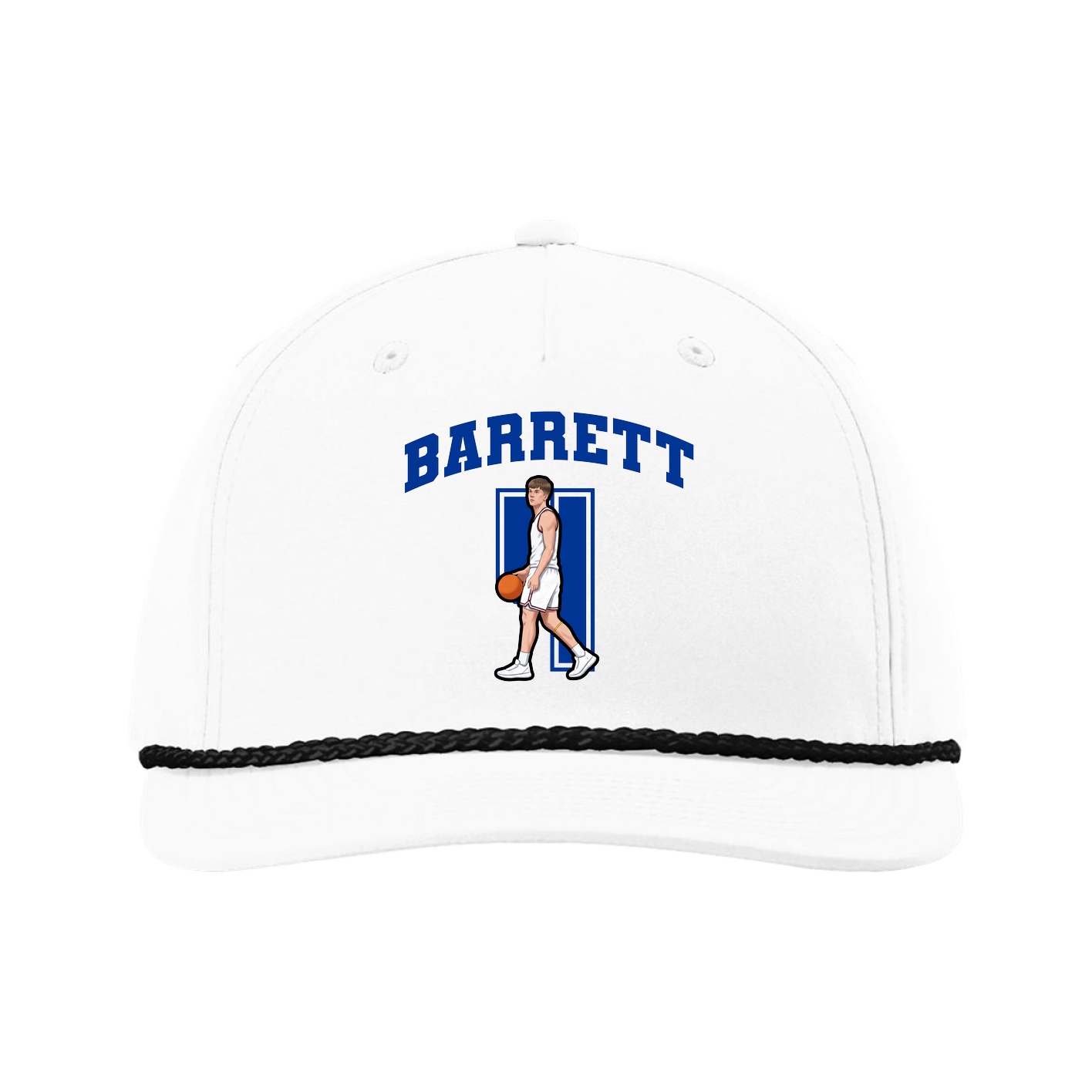 Five-Panel Classic Rope Cap — Number in White