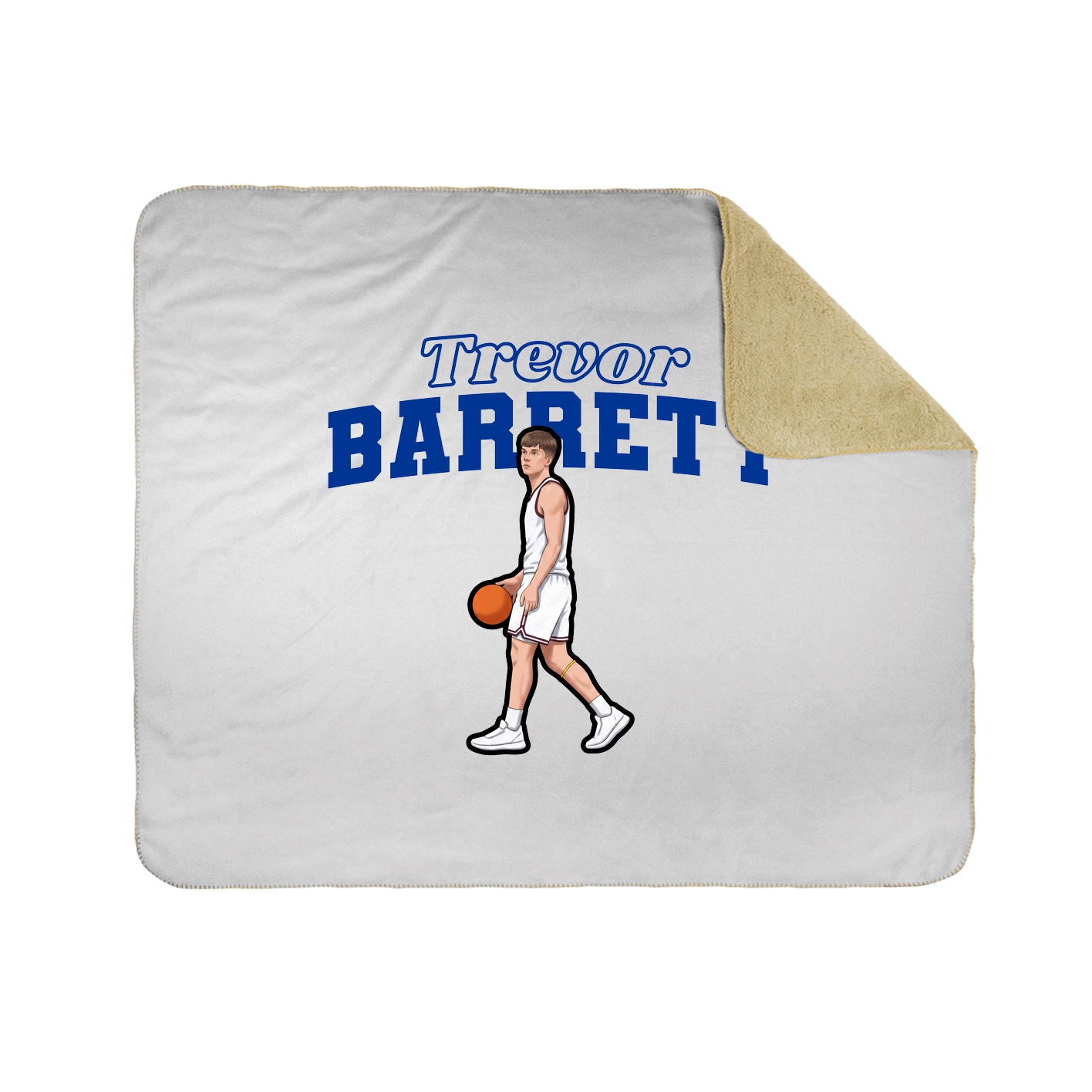 Throw Blanket — Name Arch in White