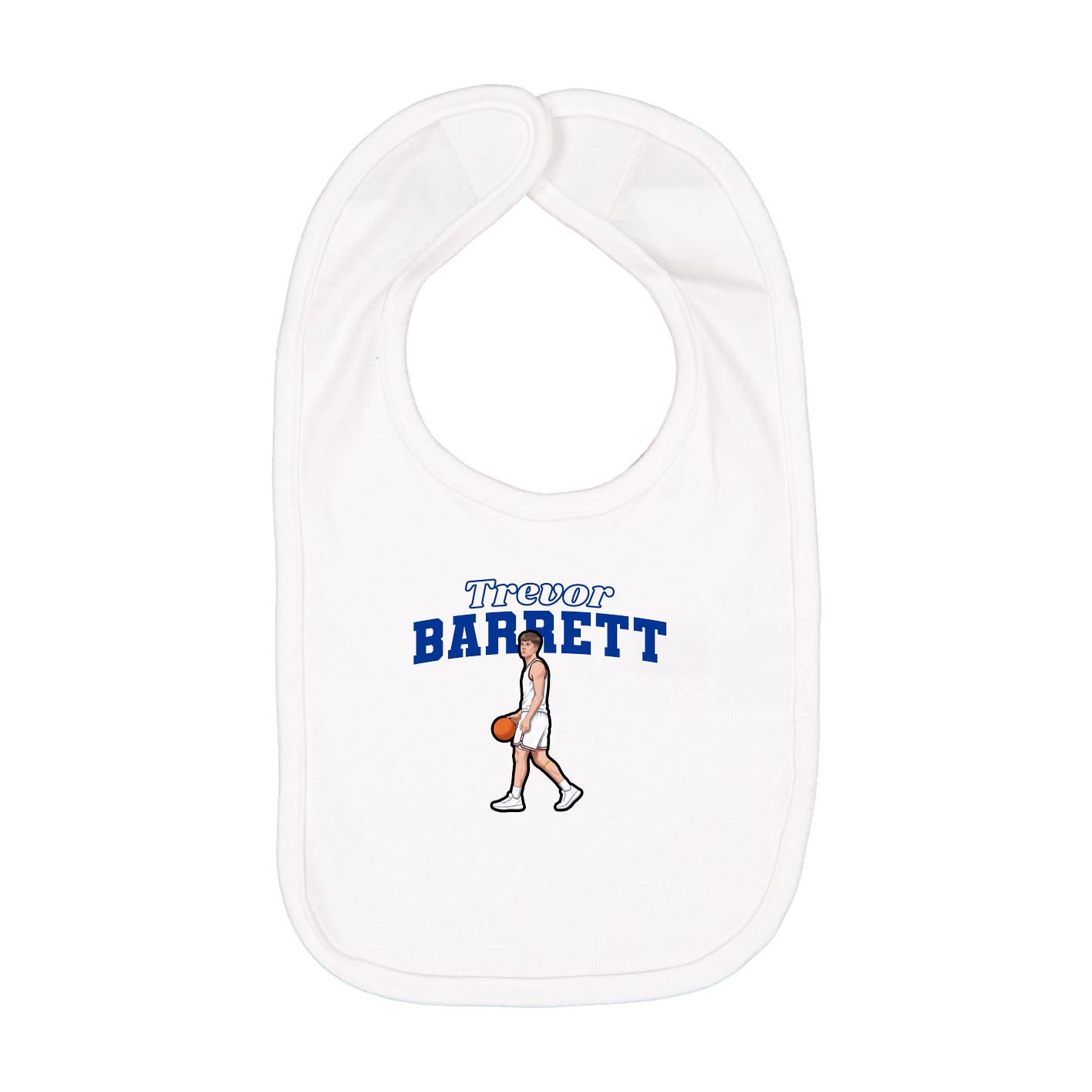 Infant Bib — Name Arch in White