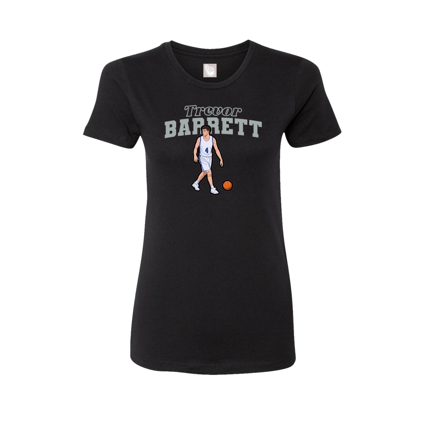 Fitted Women's Tee — Name Arch in Black