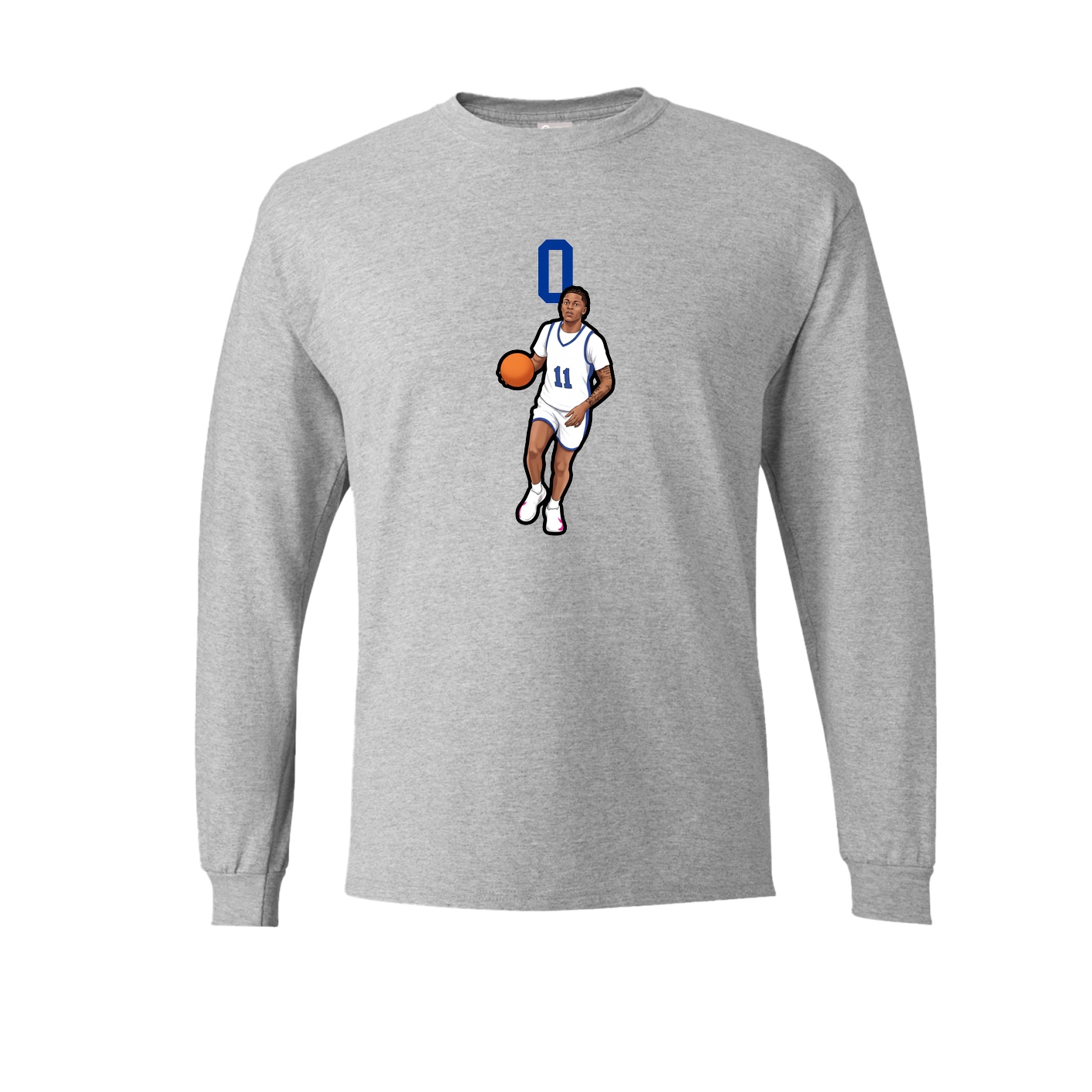 Long Sleeve Tee — Number Top in Grey