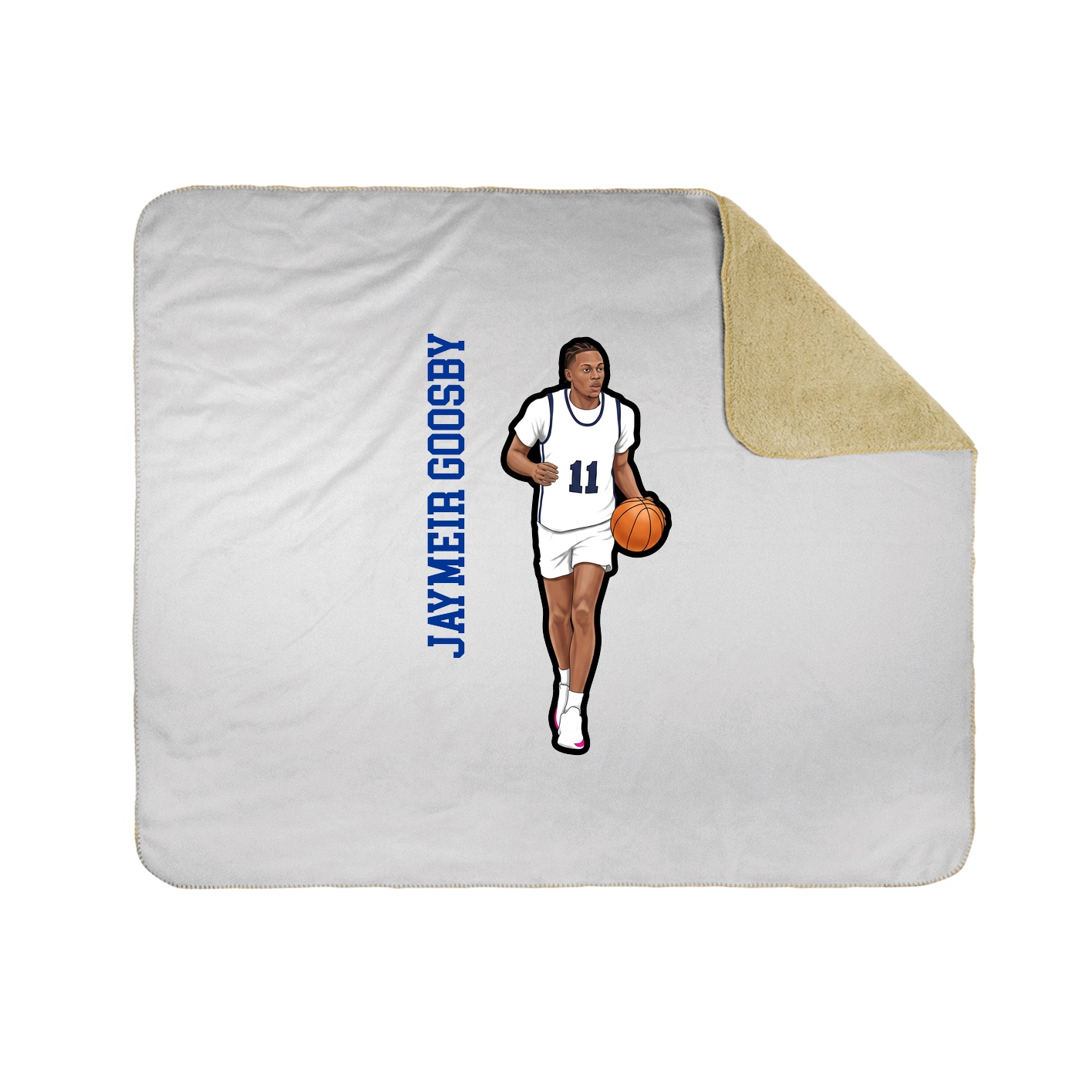 Throw Blanket — Name Vertical in White