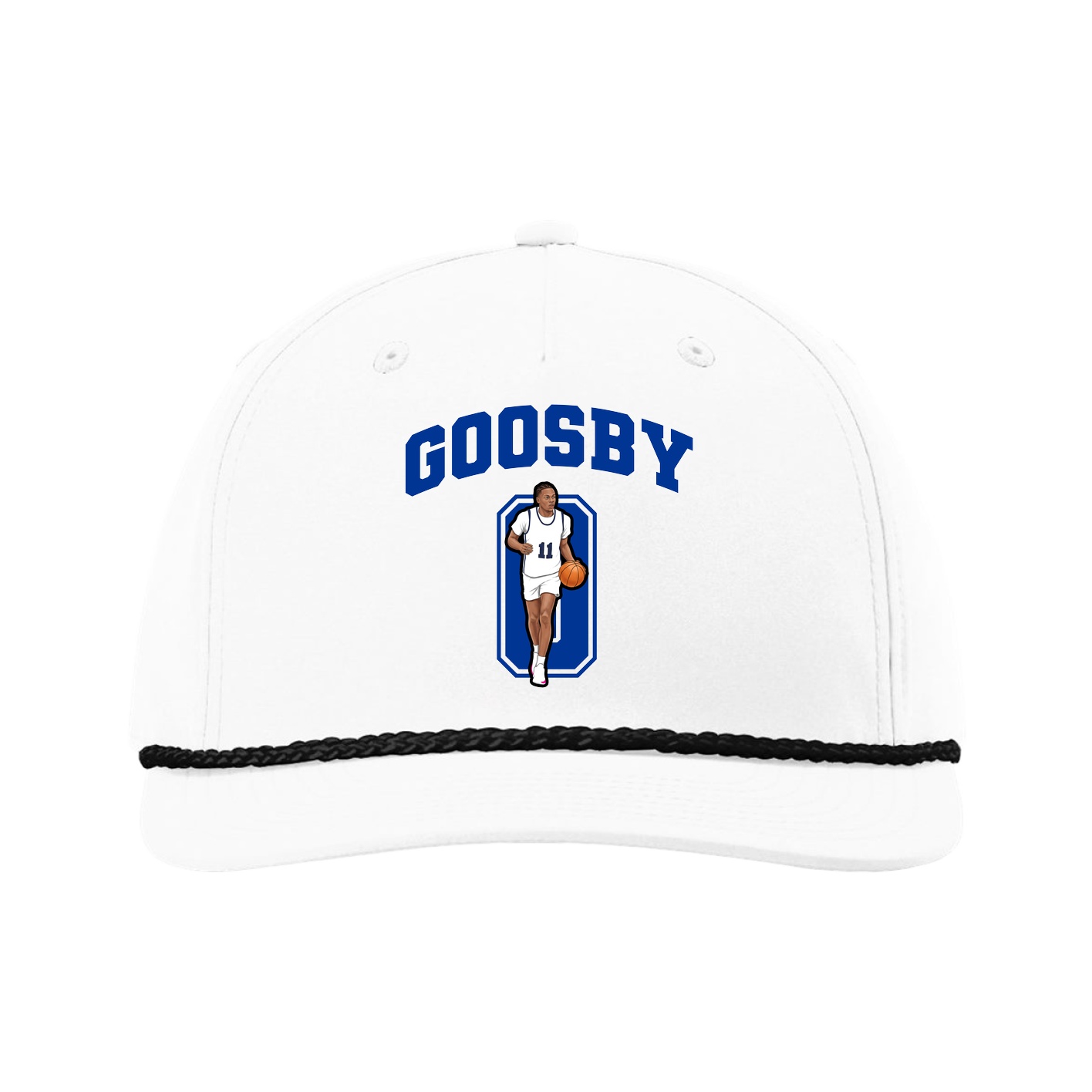 Five-Panel Classic Rope Cap — Number in White