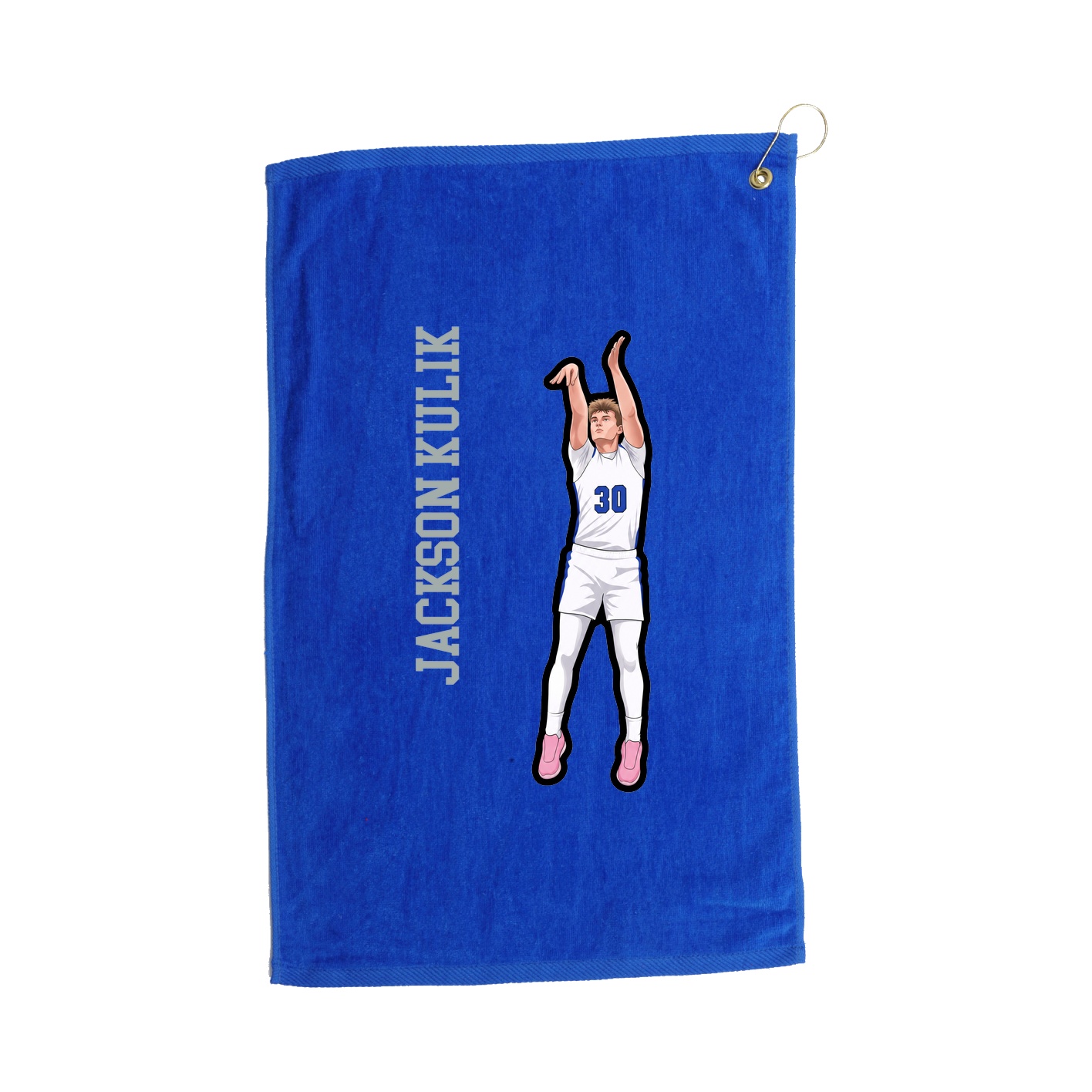 Golf Towel — Name Vertical in Royal