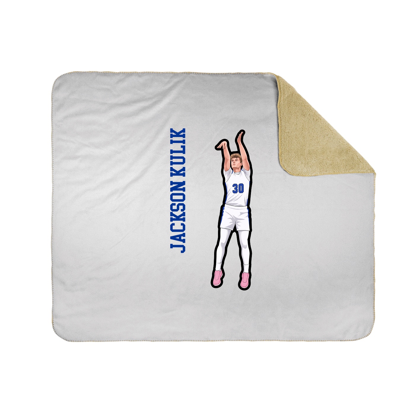 Throw Blanket — Name Vertical in White