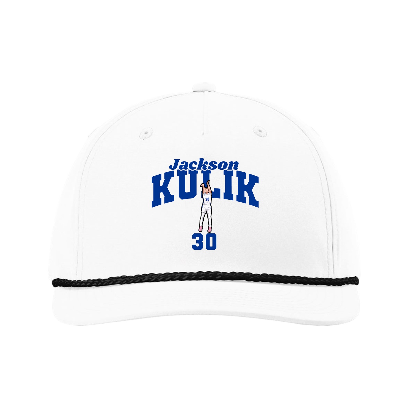 Five-Panel Classic Rope Cap — Signature Arch in White