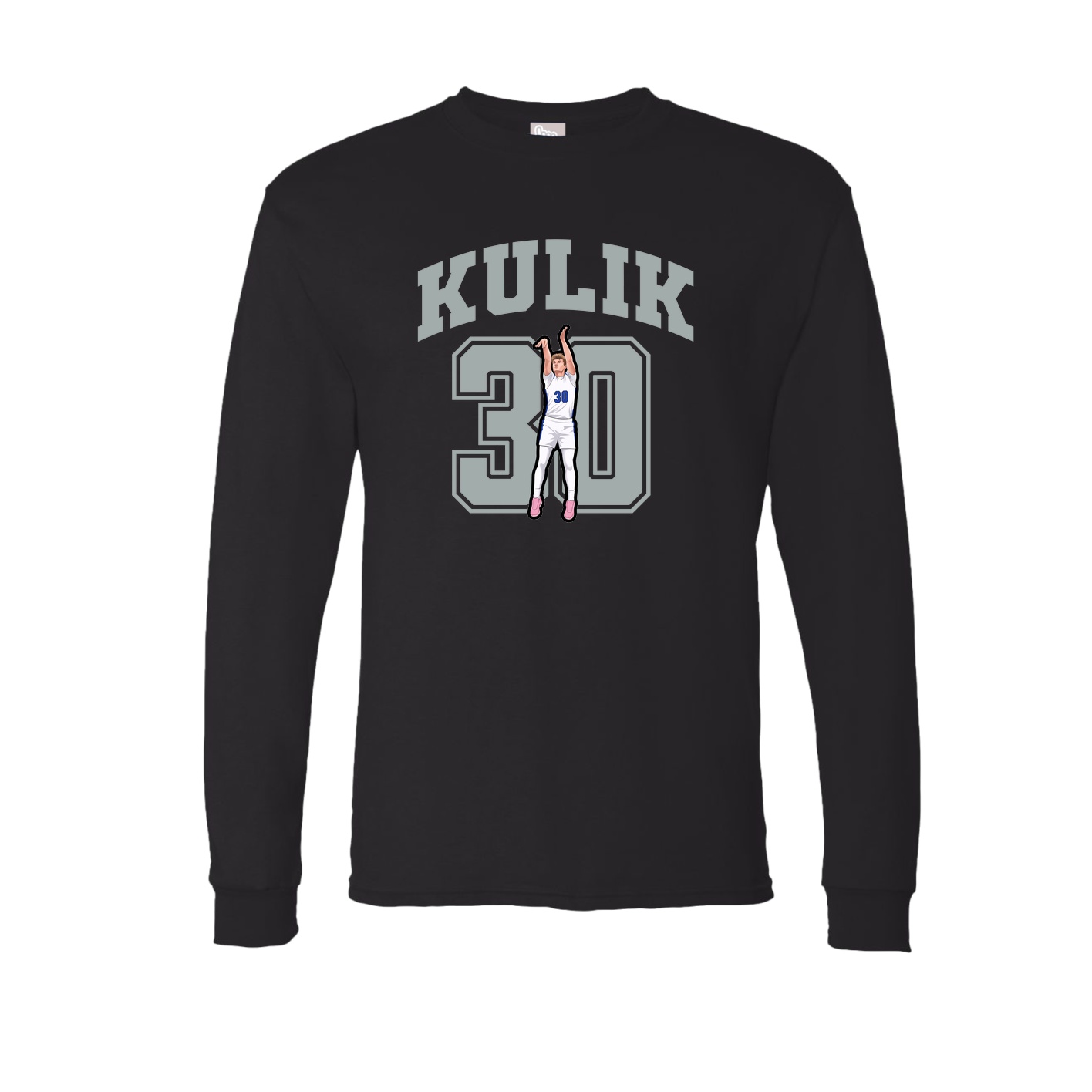 Long Sleeve Tee — Number in Black