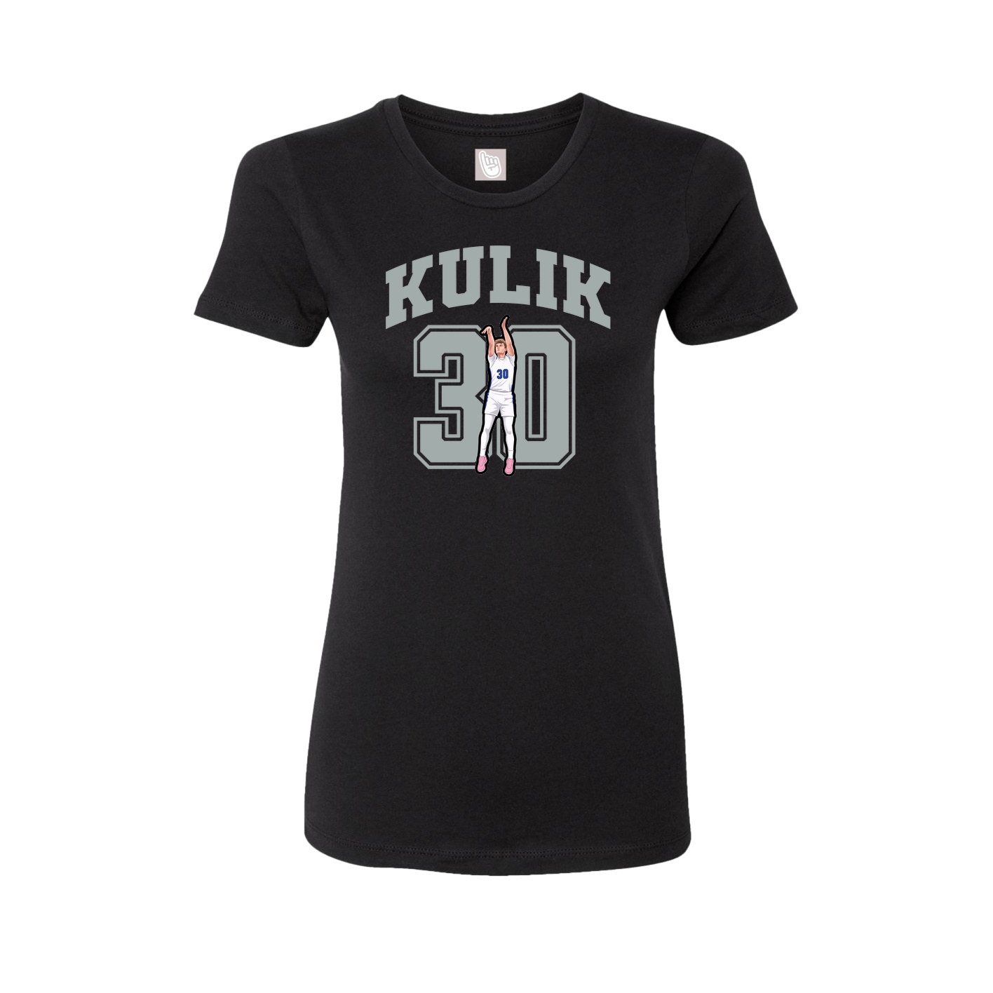 Fitted Women's Tee — Number in Black