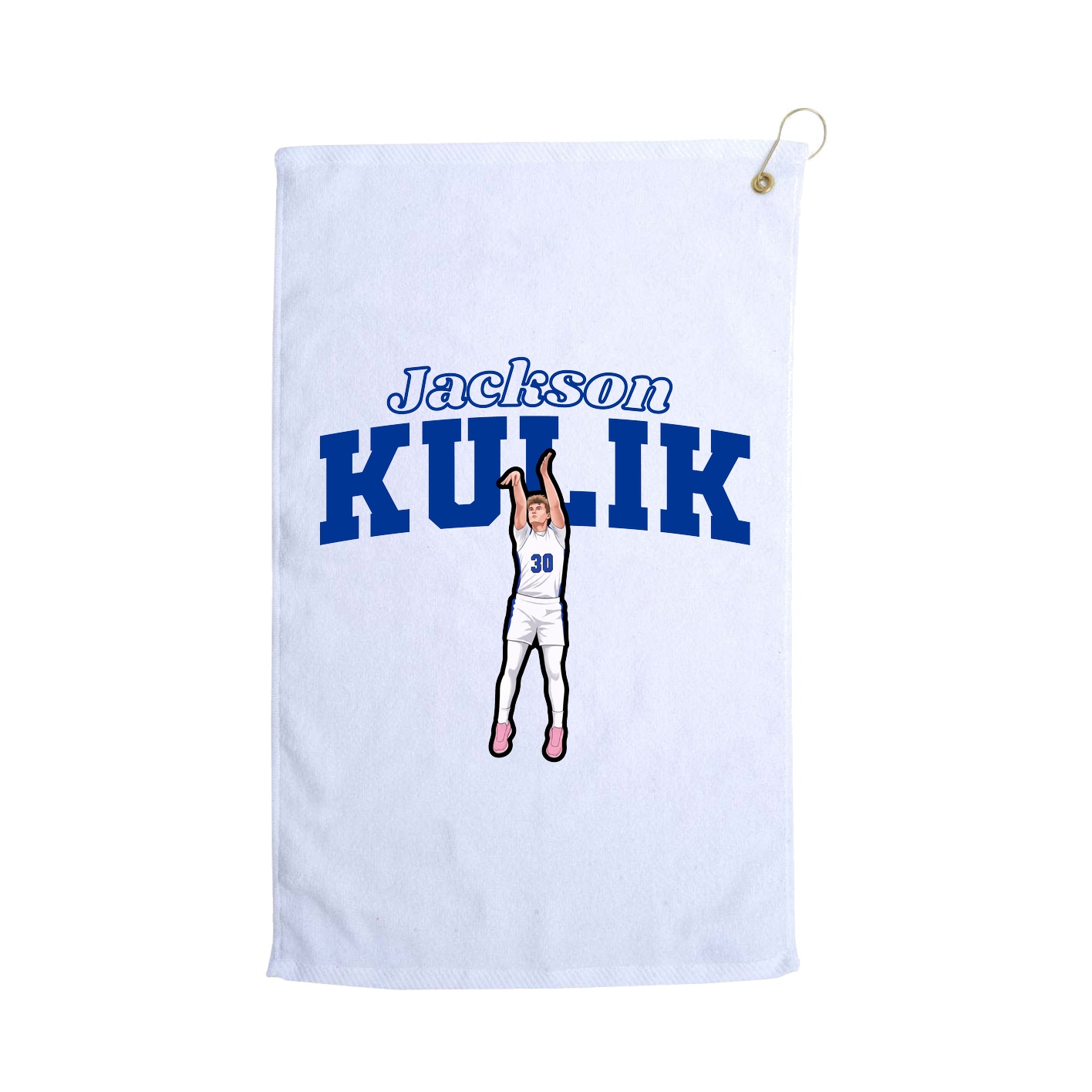 Golf Towel — Name Arch in White