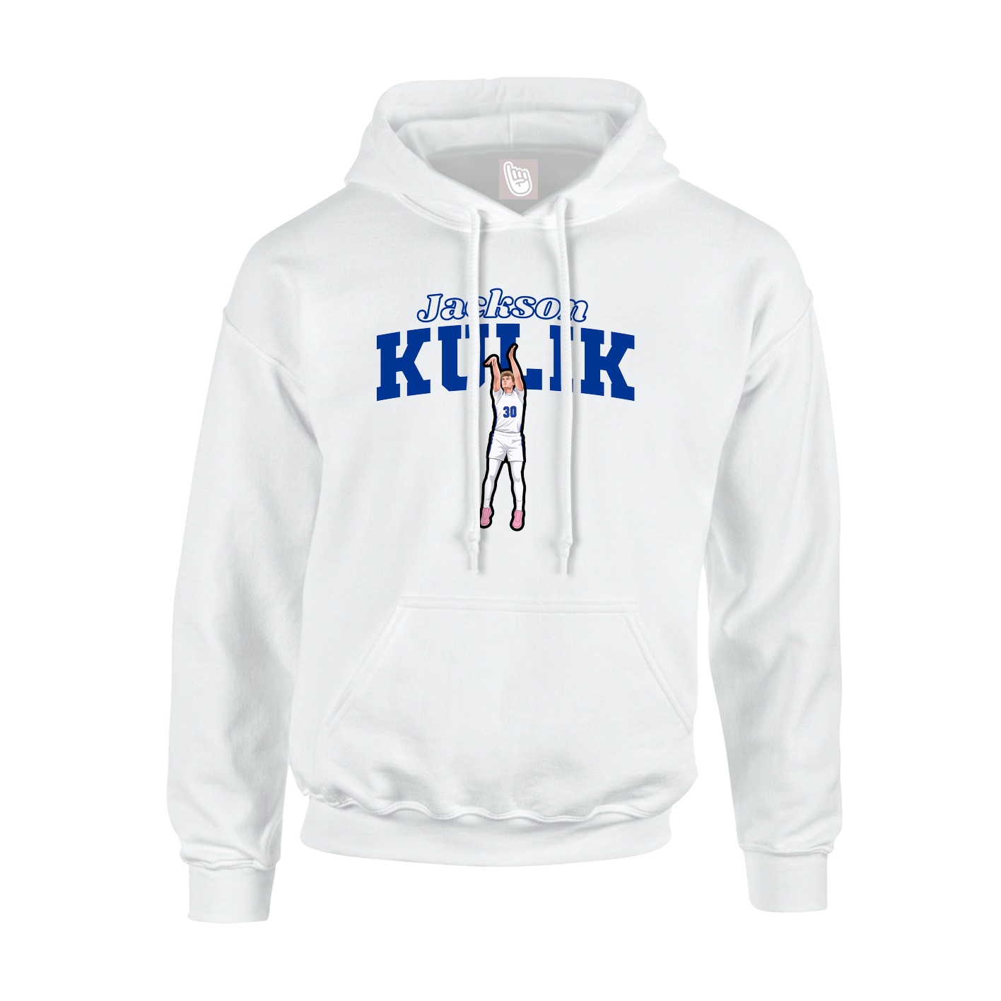 Youth Hoodie — Name Arch in White