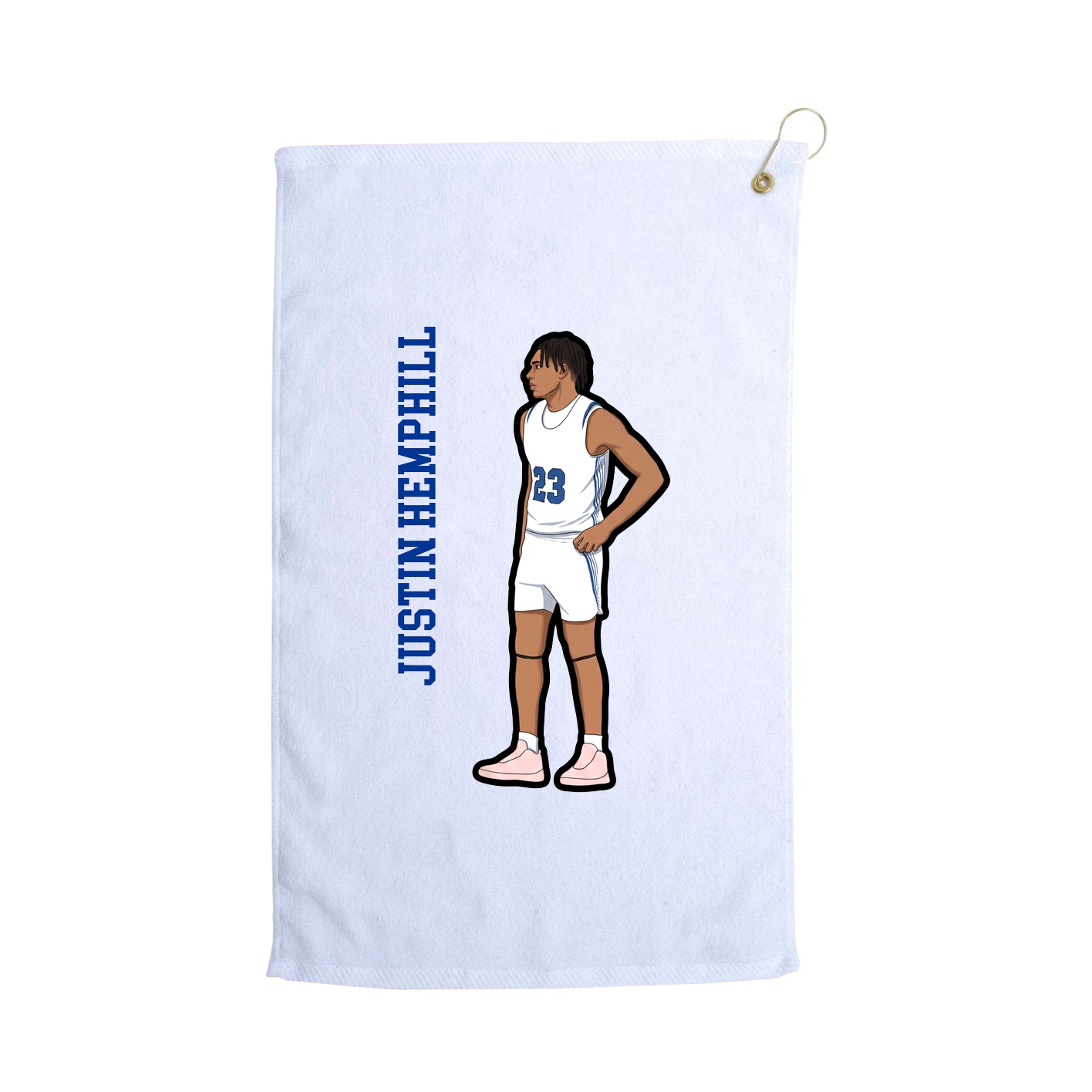 Golf Towel — Name Vertical in White