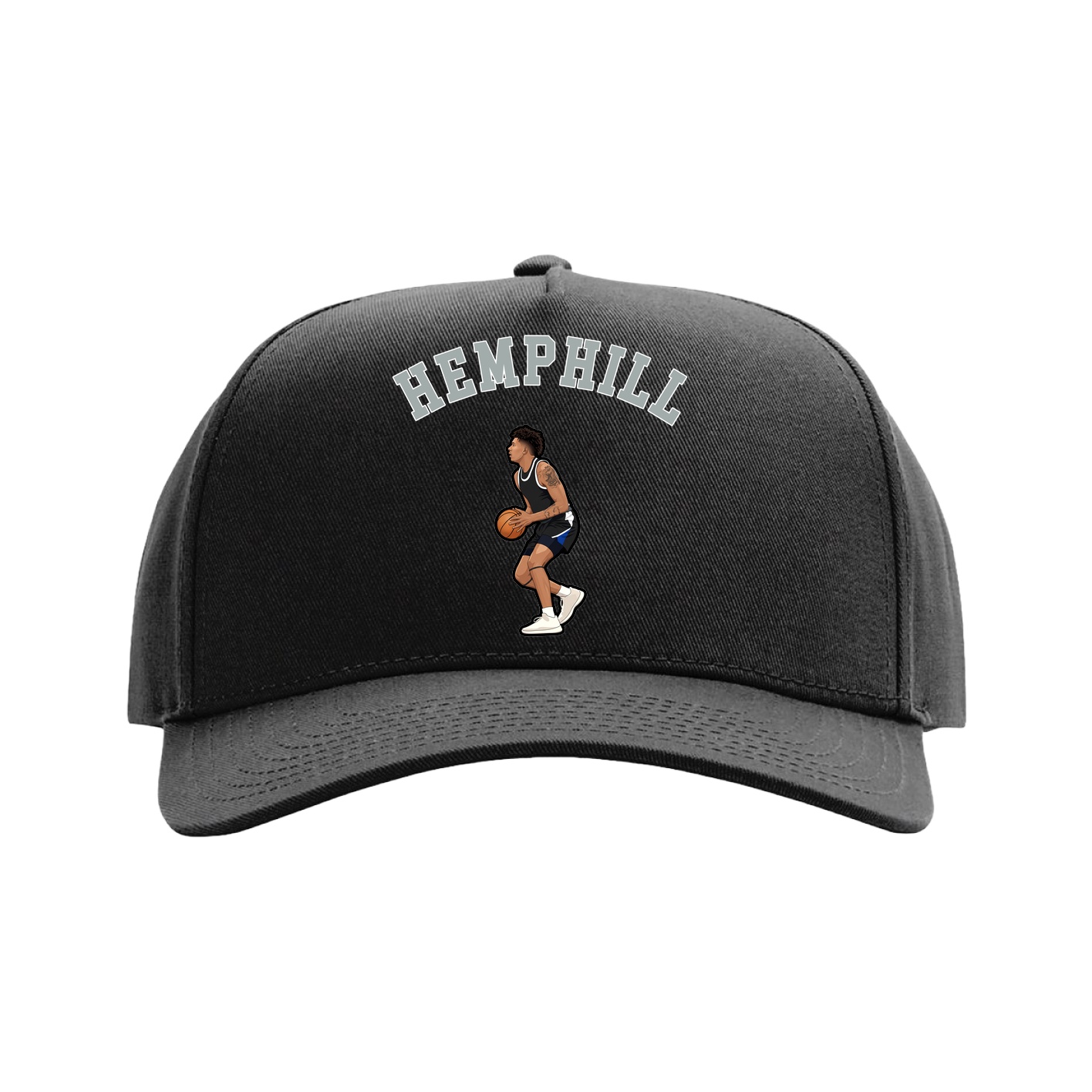 Full Fabric Five-Panel Champ Cap — Shirsey Arch in Black